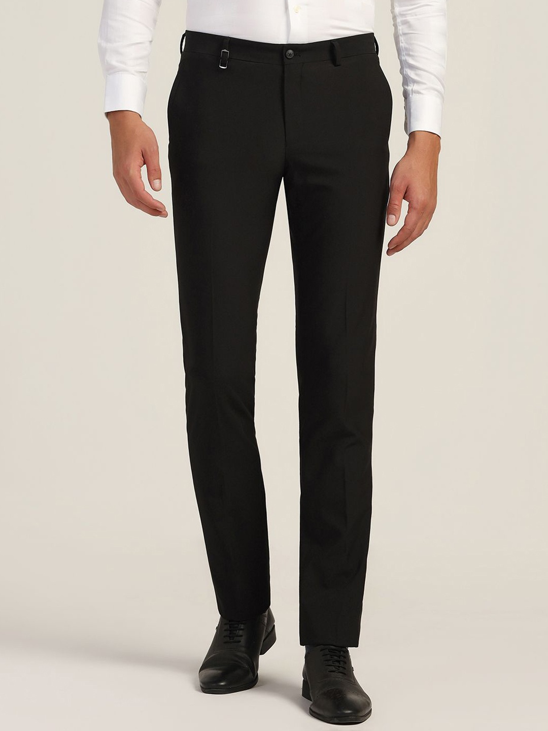 

Blackberrys Men Mid-Rise Slim Fit Formal Trousers, Black