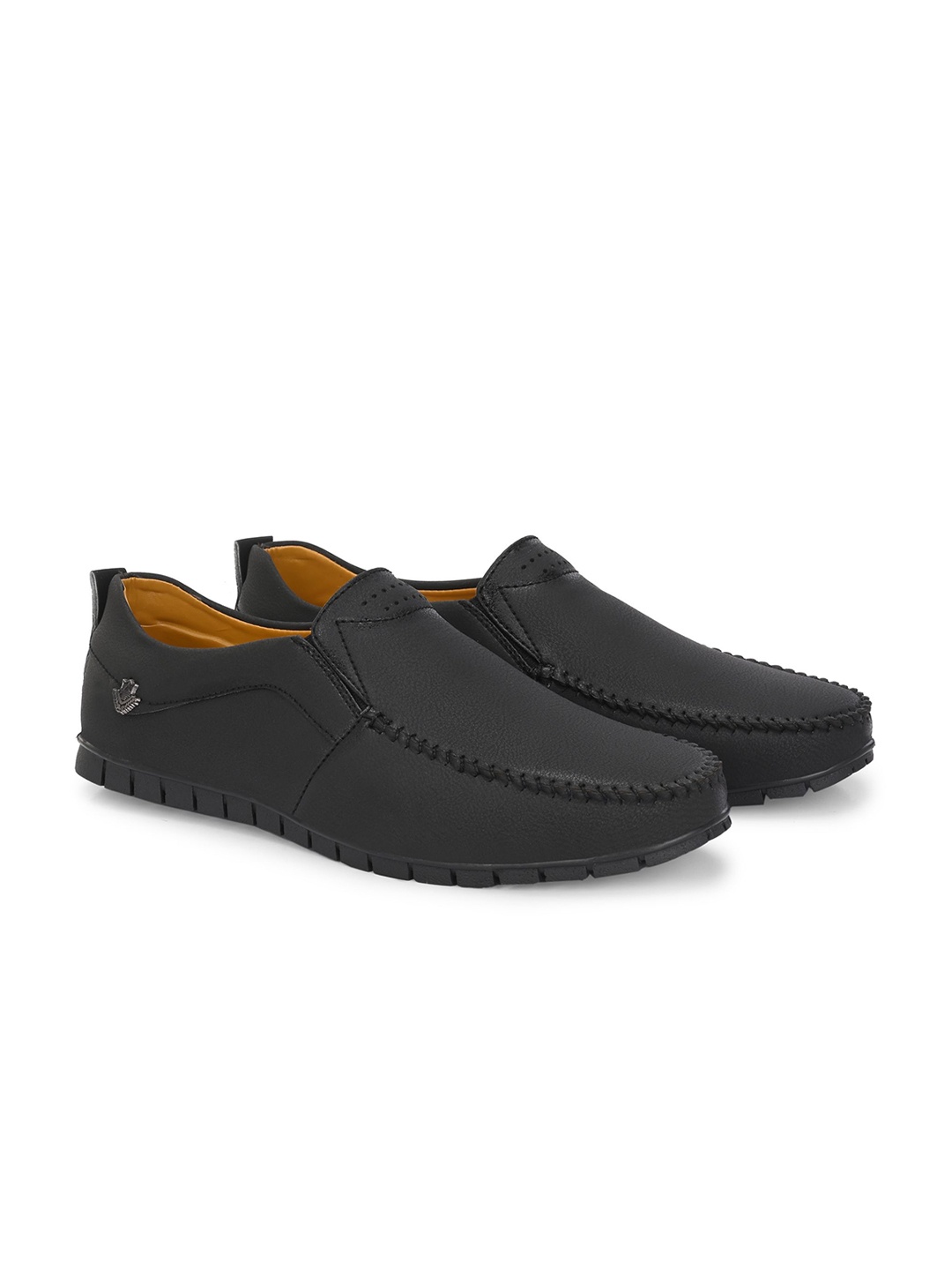 

Azzaro Black Men Round Toe Slip-On Lightweight Sneakers