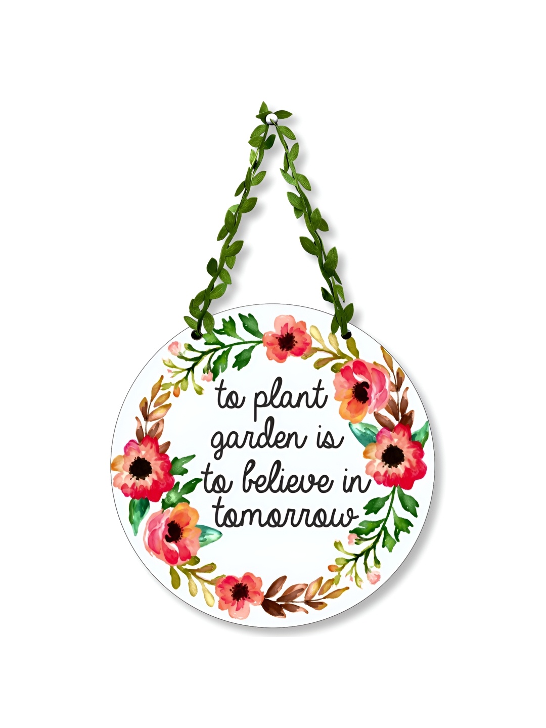 

SEHAZ ARTWORKS White & Red Life Quote Printed Wooden Wall Hanging