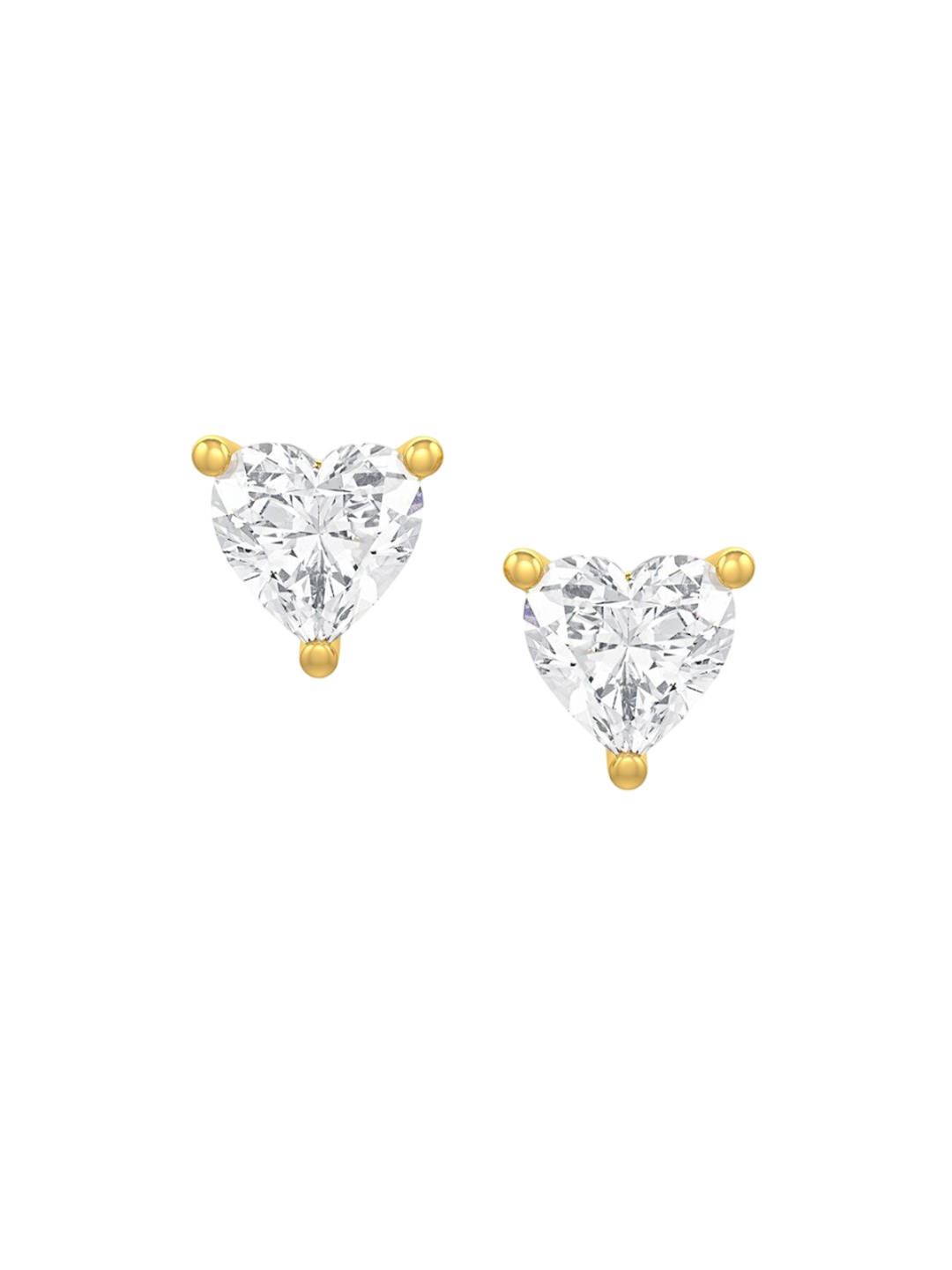

MISS JO 92.5 Sterling Silver Gold Plated Solitaire CZ Studded Studs Earrings