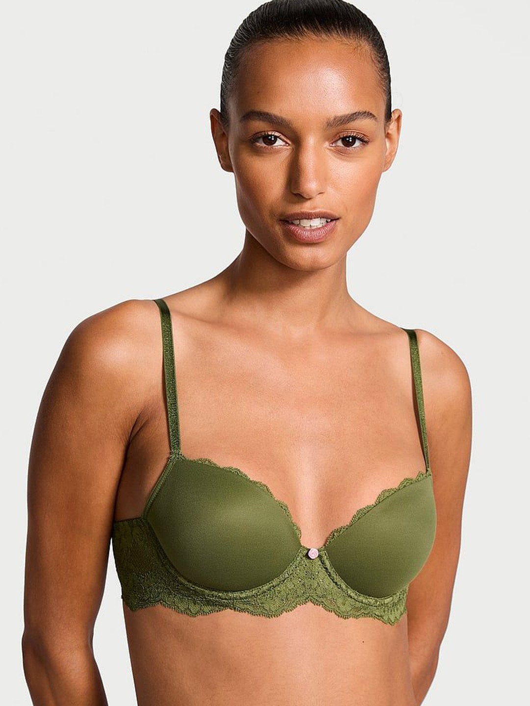 

Victoria's Secret Women Self Design Medium Coverage Lightly Padded Bra, Green