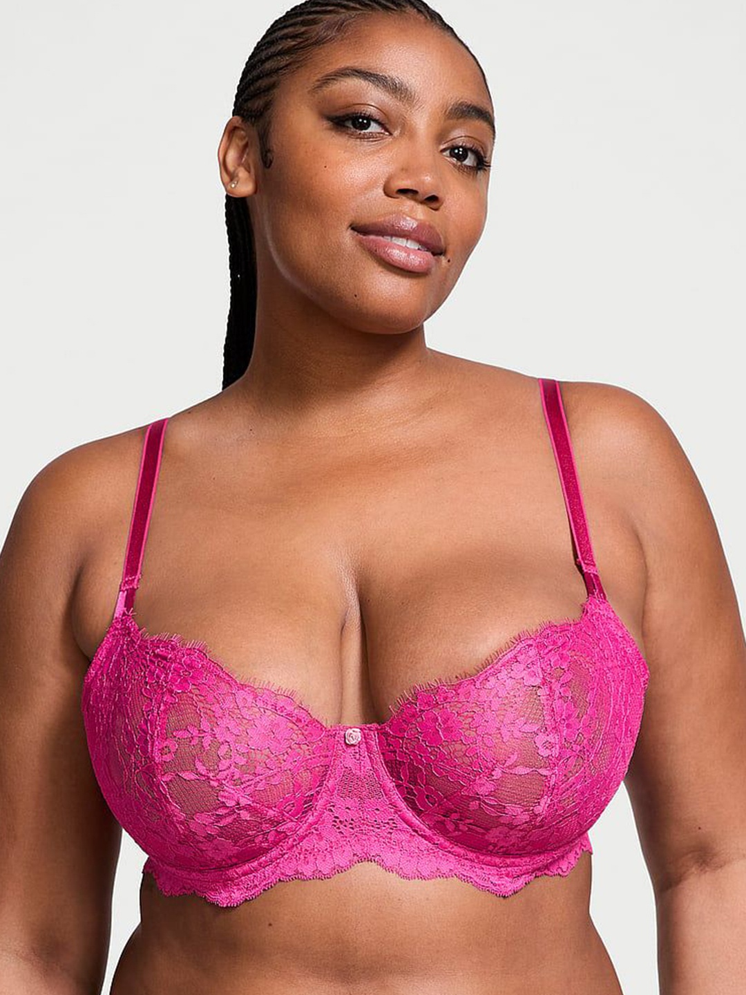 

Victoria's Secret Women Floral Half Coverage Underwired Balconette Bra, Pink