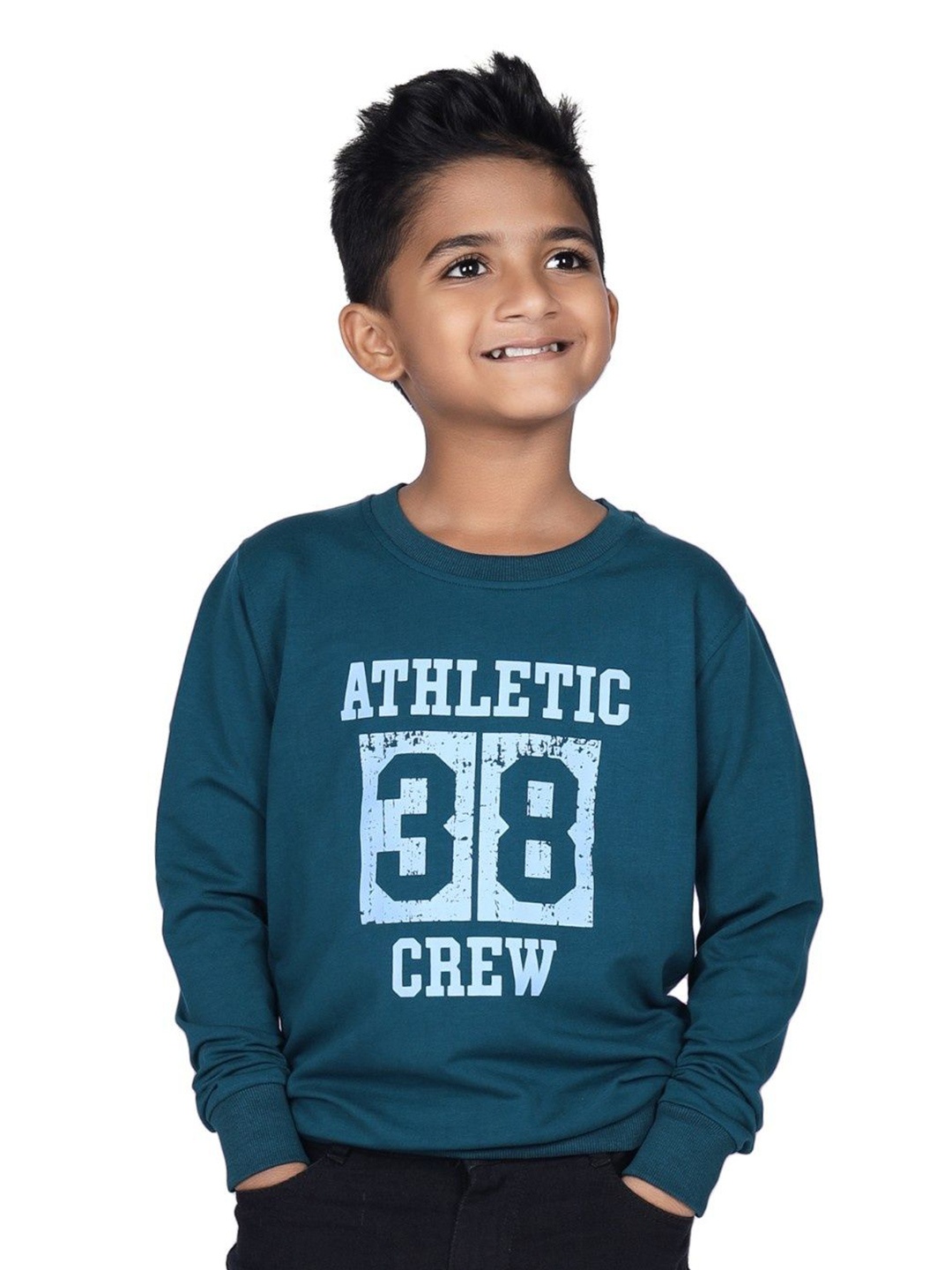 

CRAZYPENGUIN ELITE Boys Printed Sweatshirt, Teal