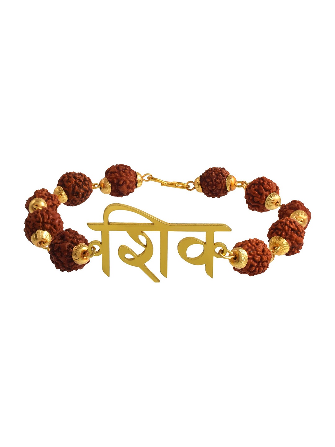 

MEMOIR Unisex Gold-Plated Rudraksh Beaded Wraparound Bracelet