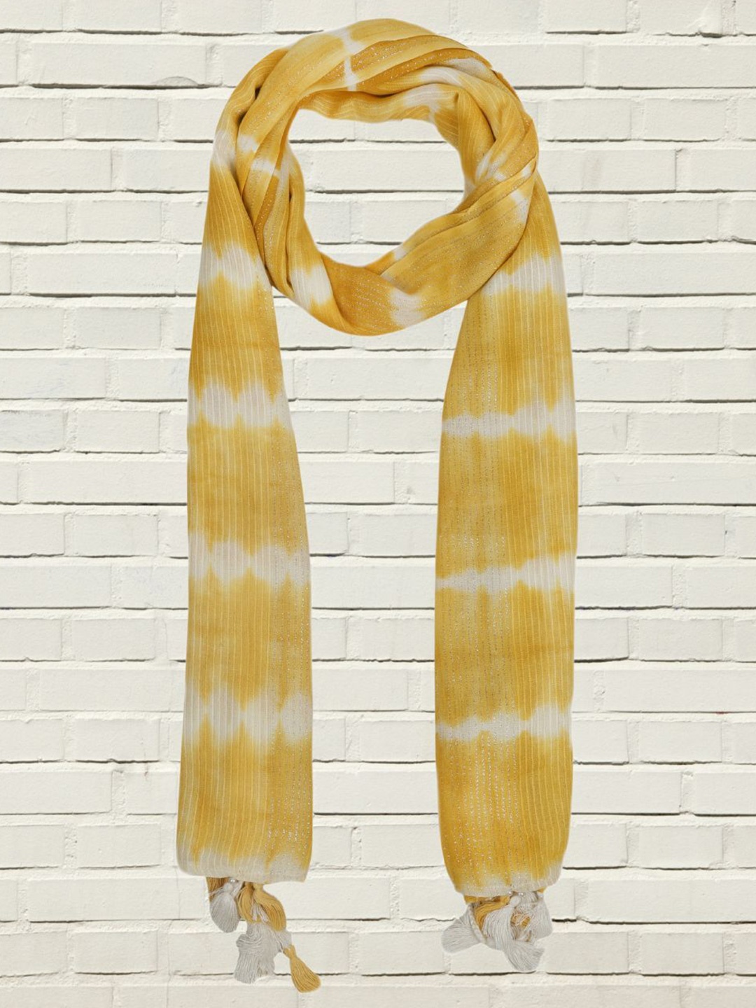 

Dupatta Bazaar Women Woven Design Stole, Yellow