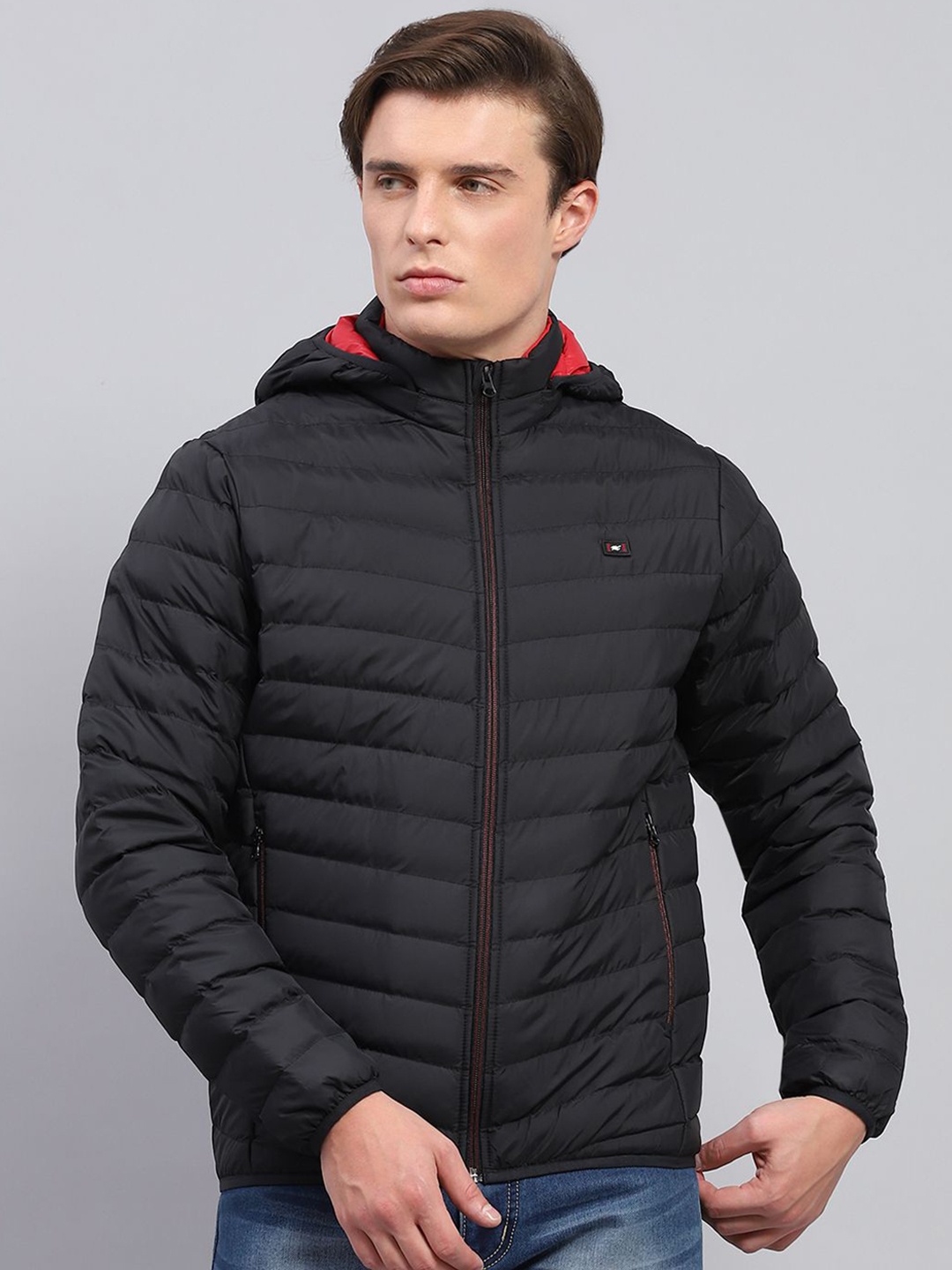 

Monte Carlo Men Hooded Solid Casual Puffer Jacket, Black