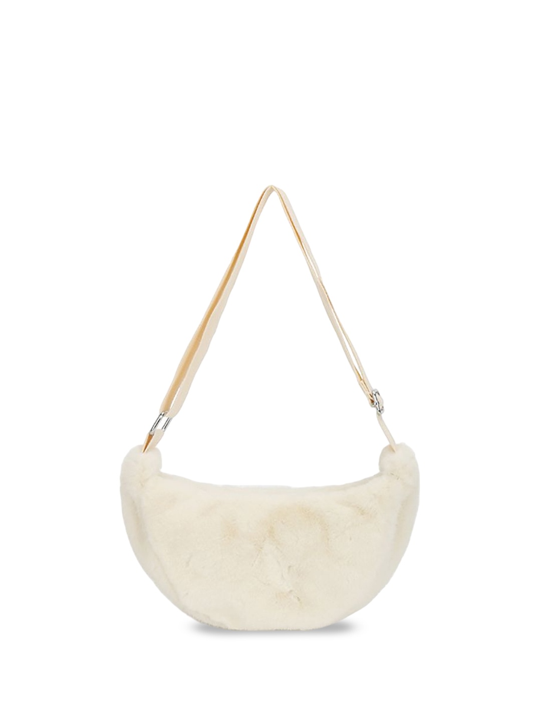 

StyleCast x Revolte Women Self Design Half Moon Sling Bag, White