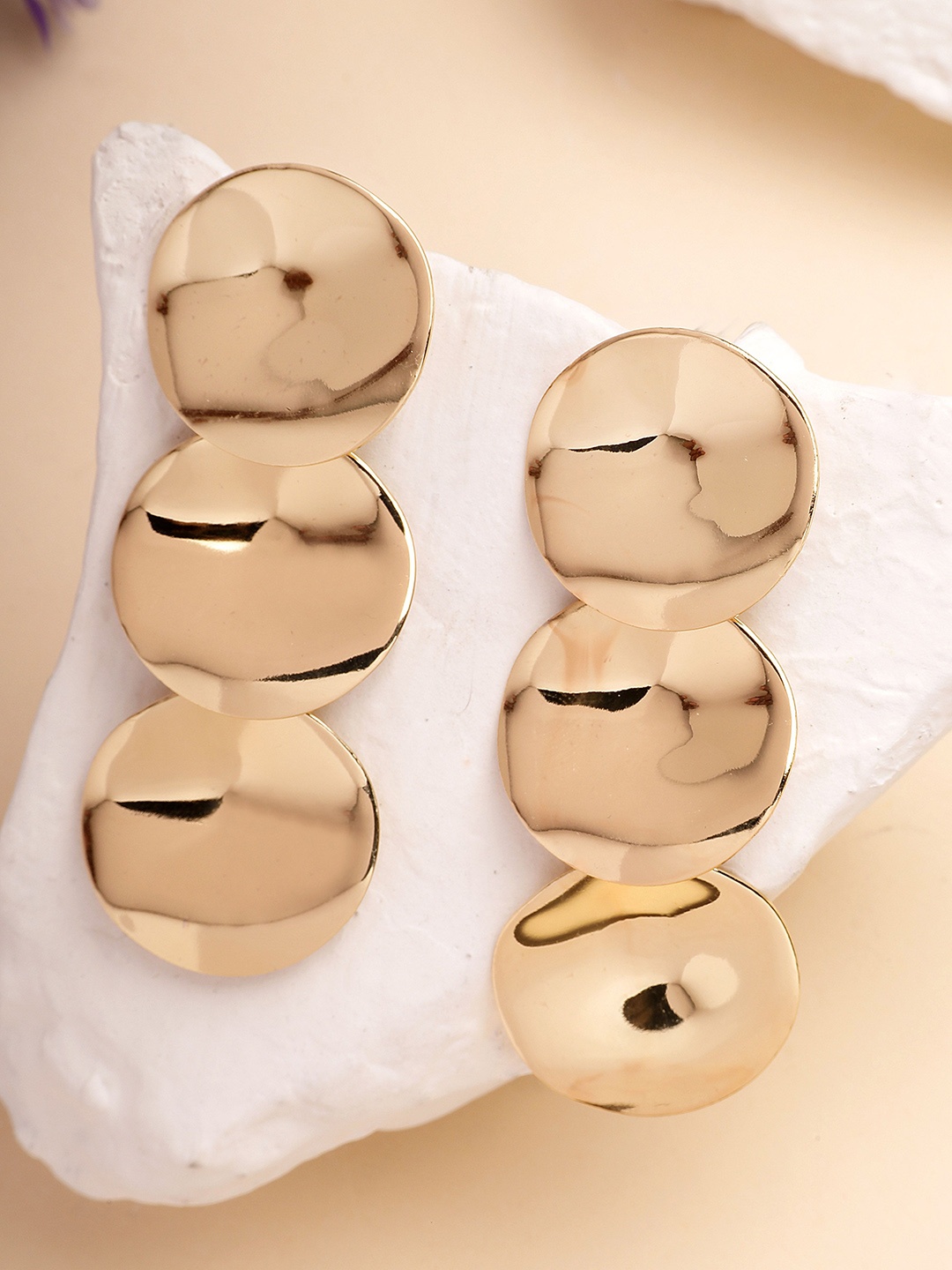 

Bohey by KARATCART Gold Plated Classic Round Shaped Drop Earrings