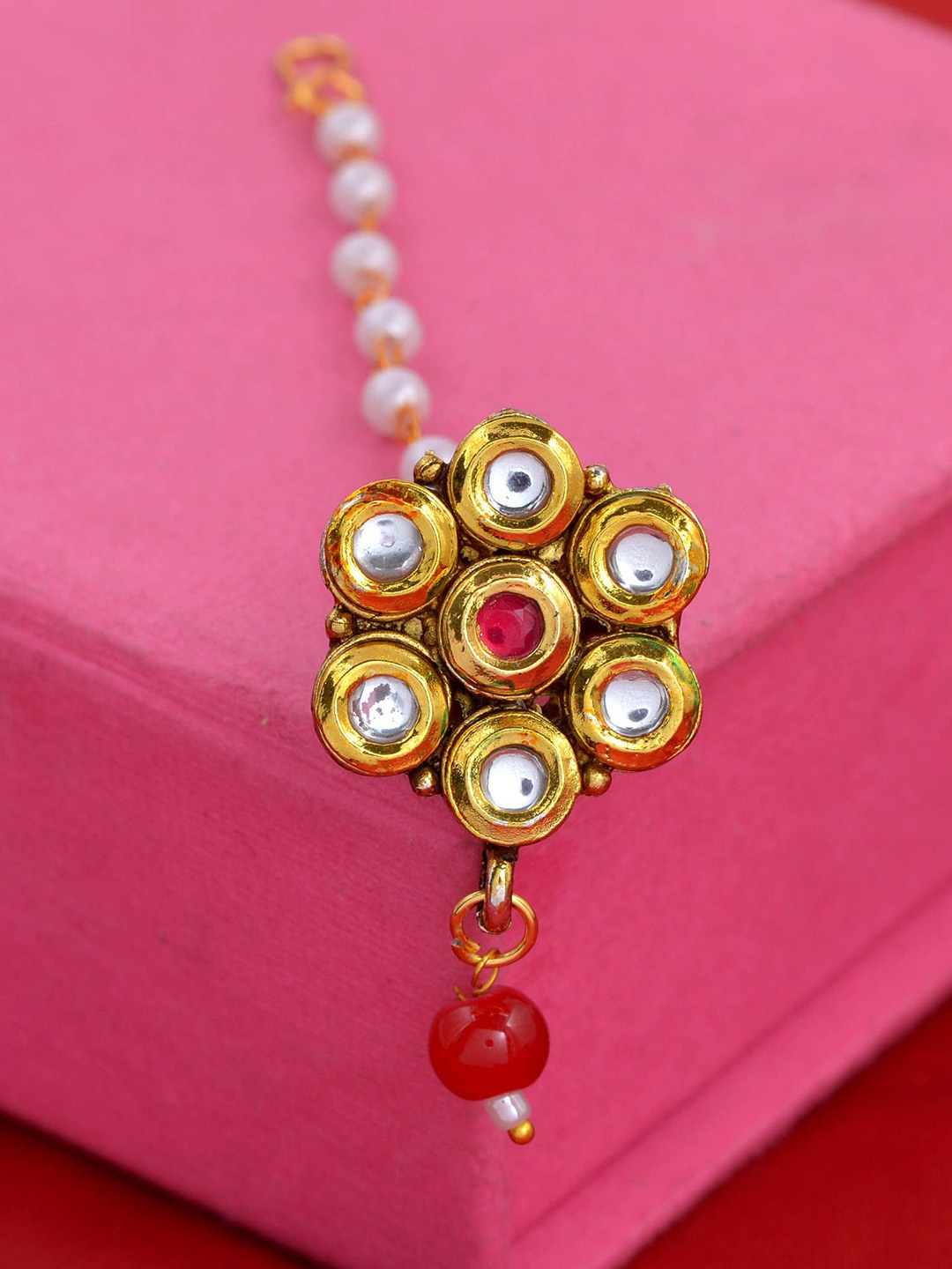 

MEMOIR Gold-Plated Kundan Studded Maang Tikka