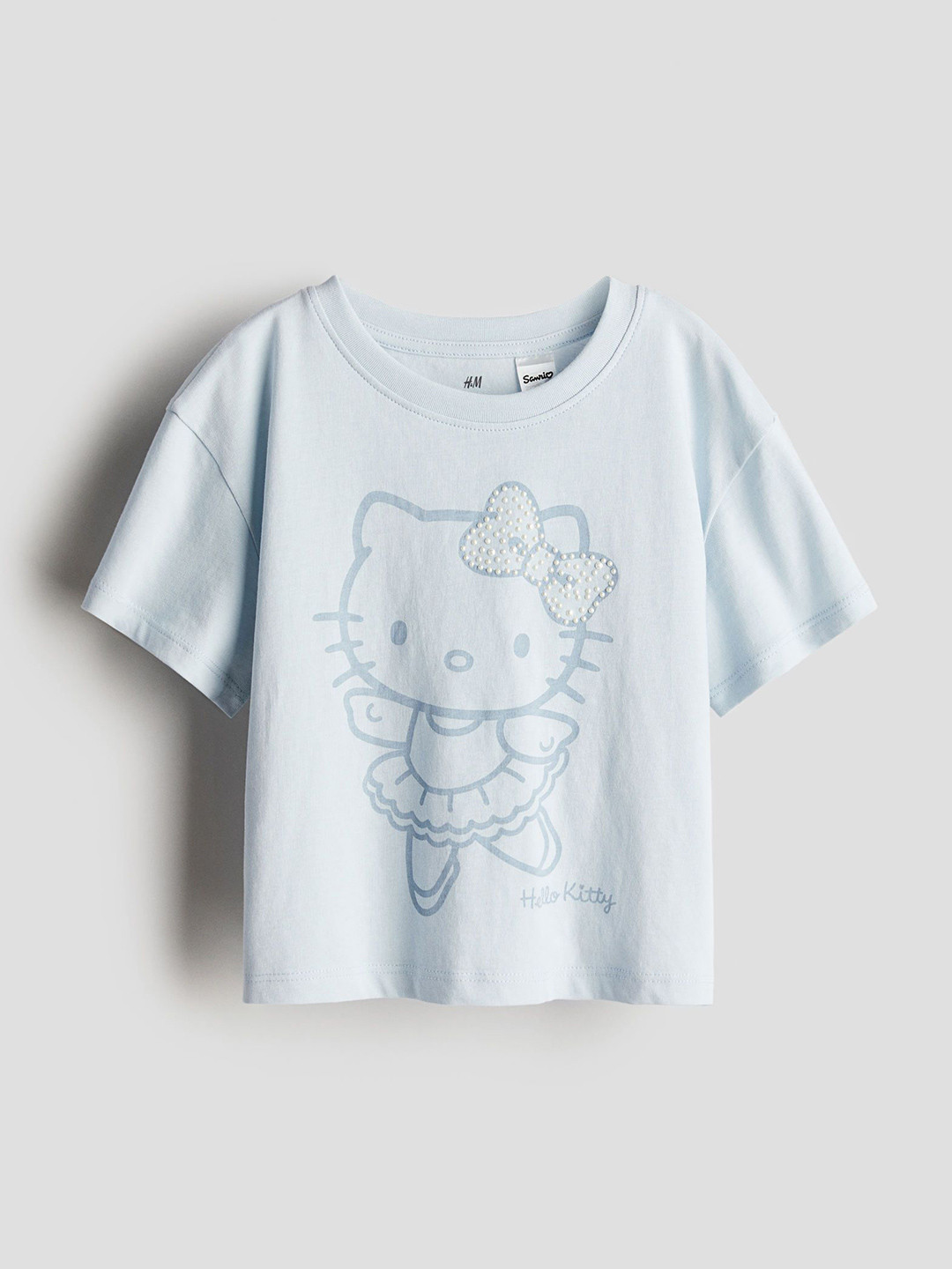 

H&M Girls Embellished Print-Motif T-shirts, Blue