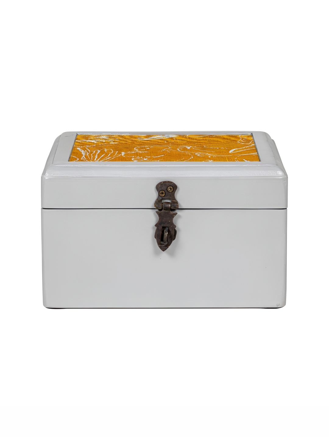 

Contrast Living Mustard Floral Printed Wooden Regular Jewellery Organiser