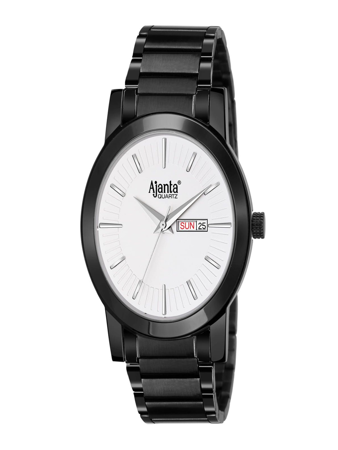 

Ajanta Quartz Men Dial & Stainless Steel Straps Analogue Watch AWC502 SLS BBL, Black
