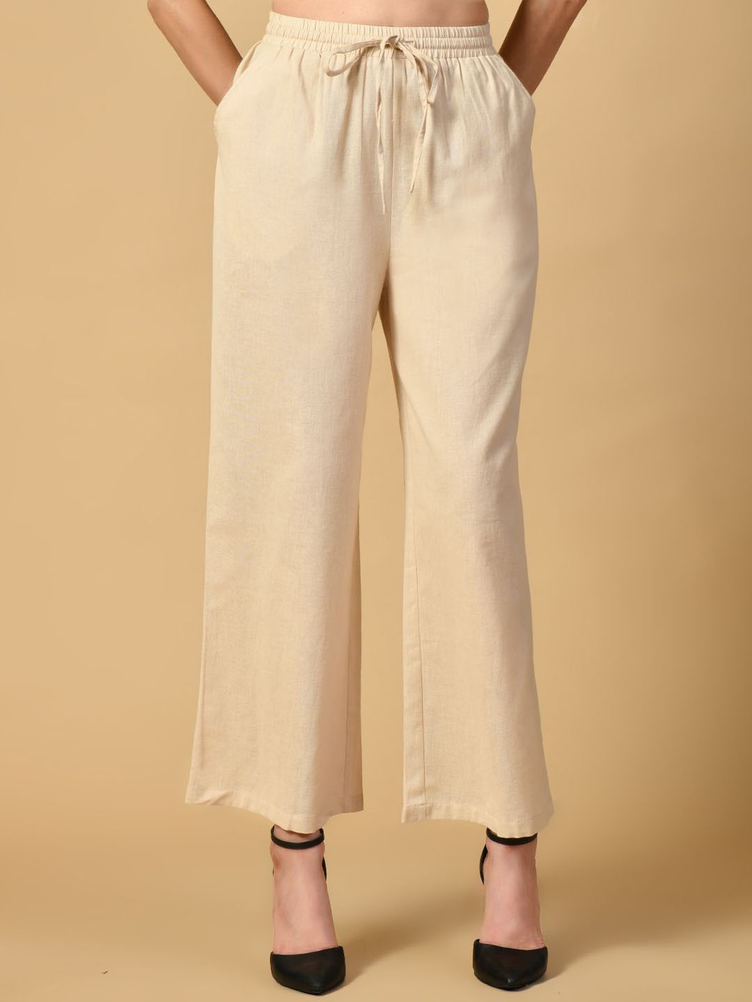 

PRETTY LOVING THING Women Pure Cotton Trousers, Beige