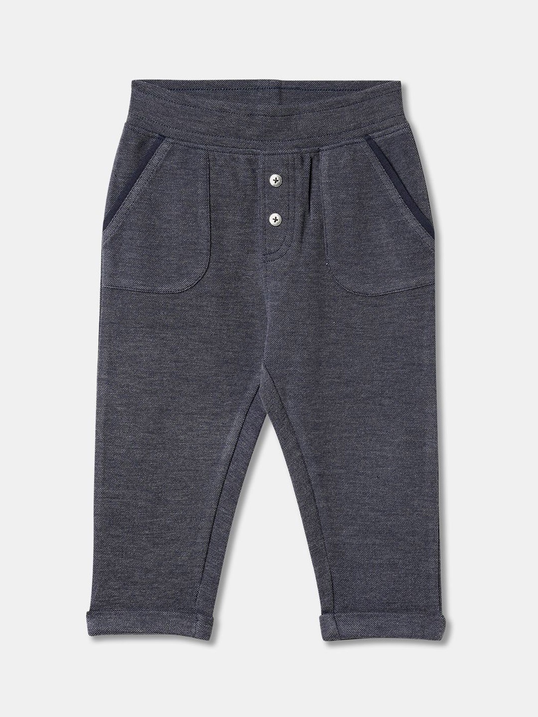 

R&B Boys Mid-Rise Cotton Regular Mid-Rise Trousers, Navy blue