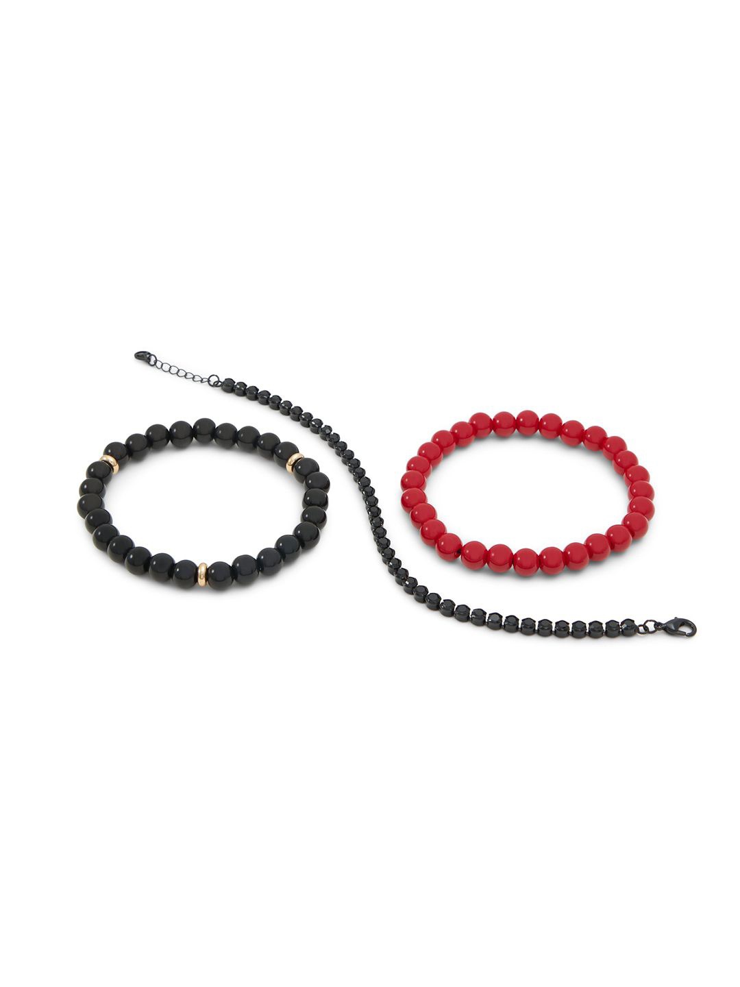 

ALDO Men Set Of 3 Brass Brass-Plated Bracelets, Red