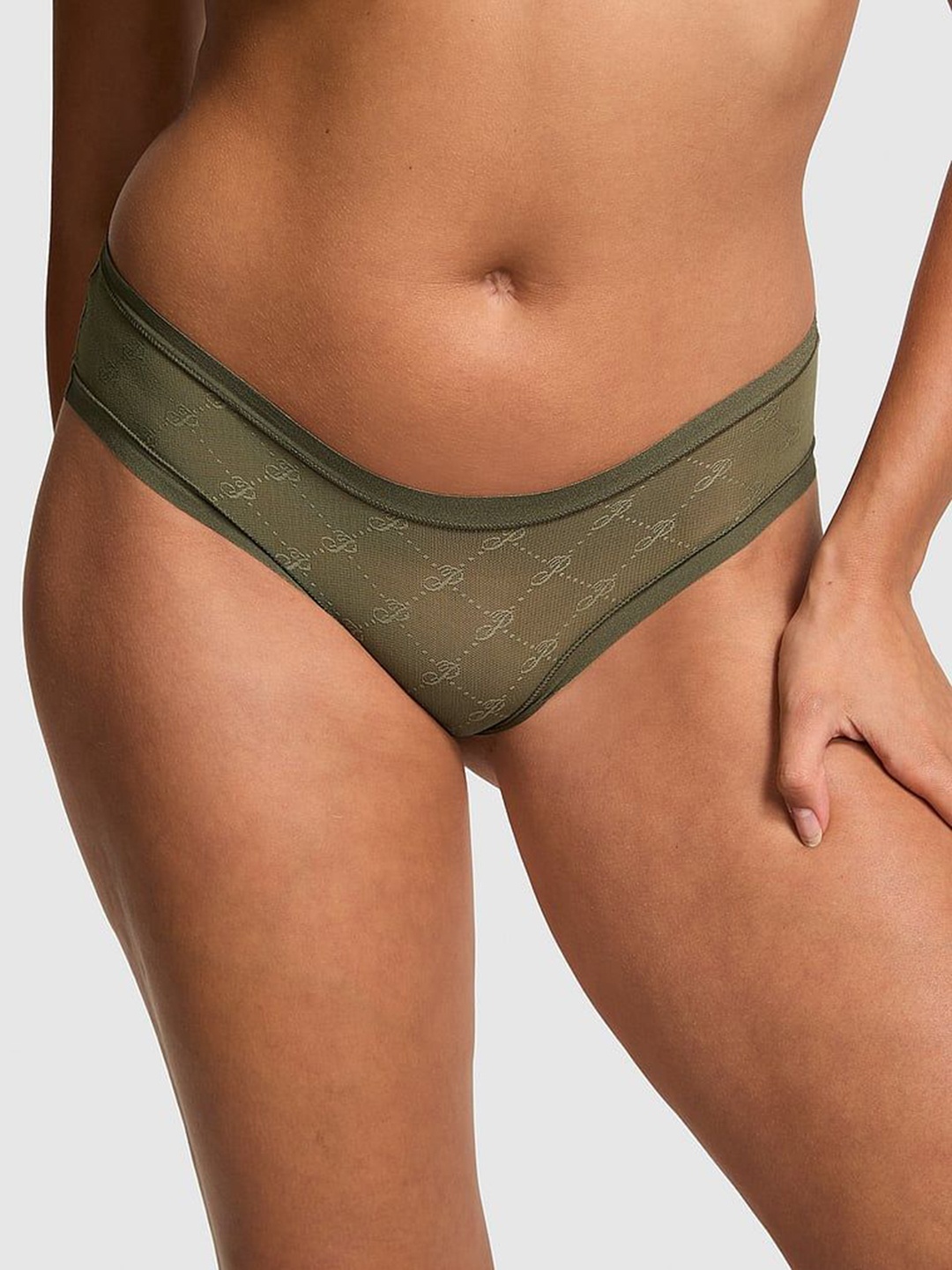 

Victoria's Secret Women PINK Printed Hiphugger Panty, Green