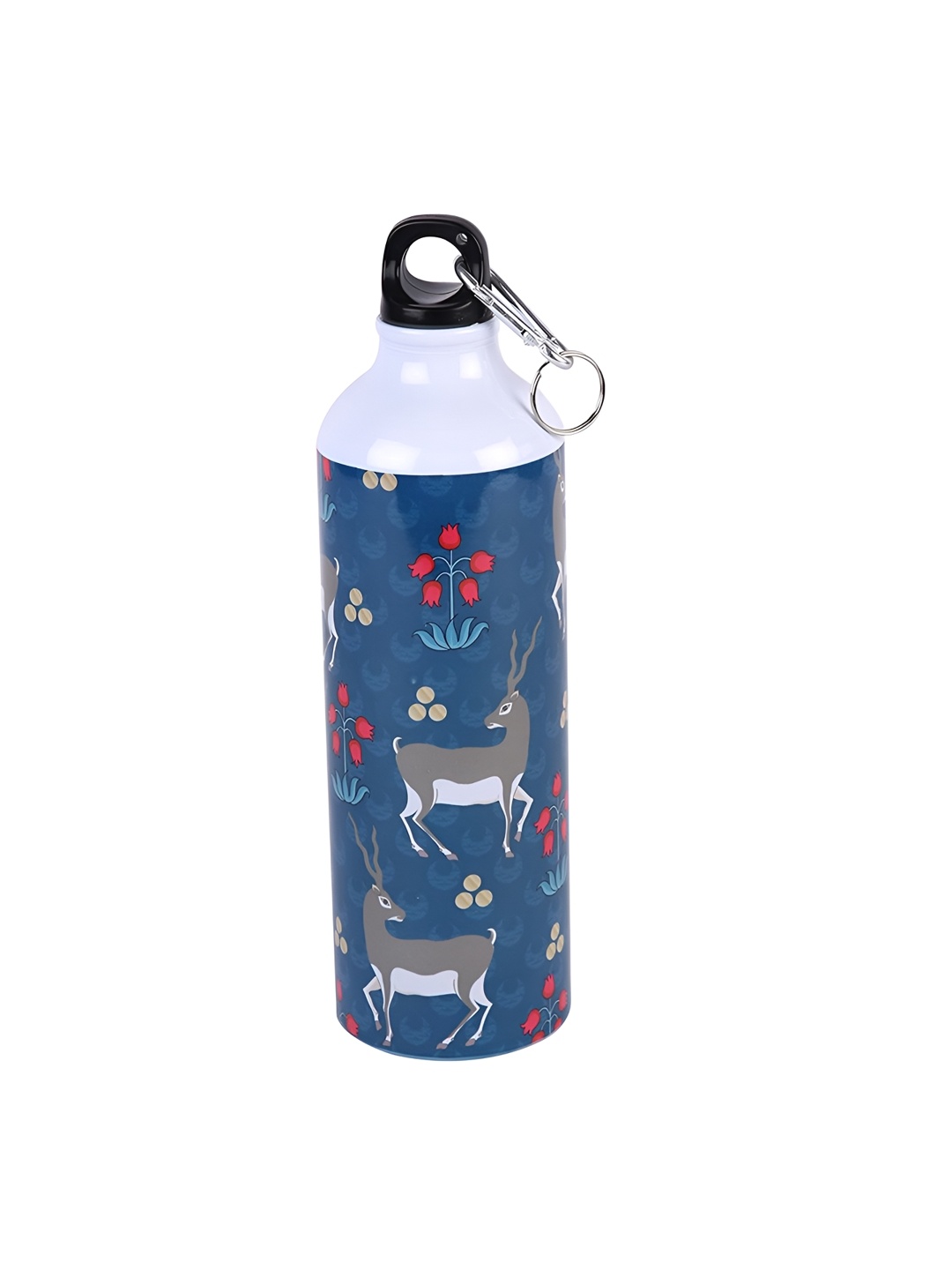 

PENTADECO White & Blue Floral Printed Aluminium Water Bottle 750ml