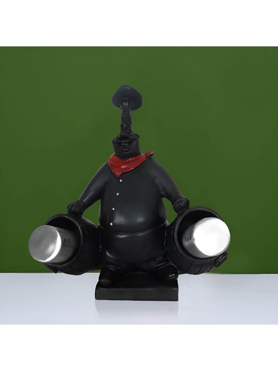 

ZART Salt & Pepper Shaker Set in Stainless Steel with Stand, Black