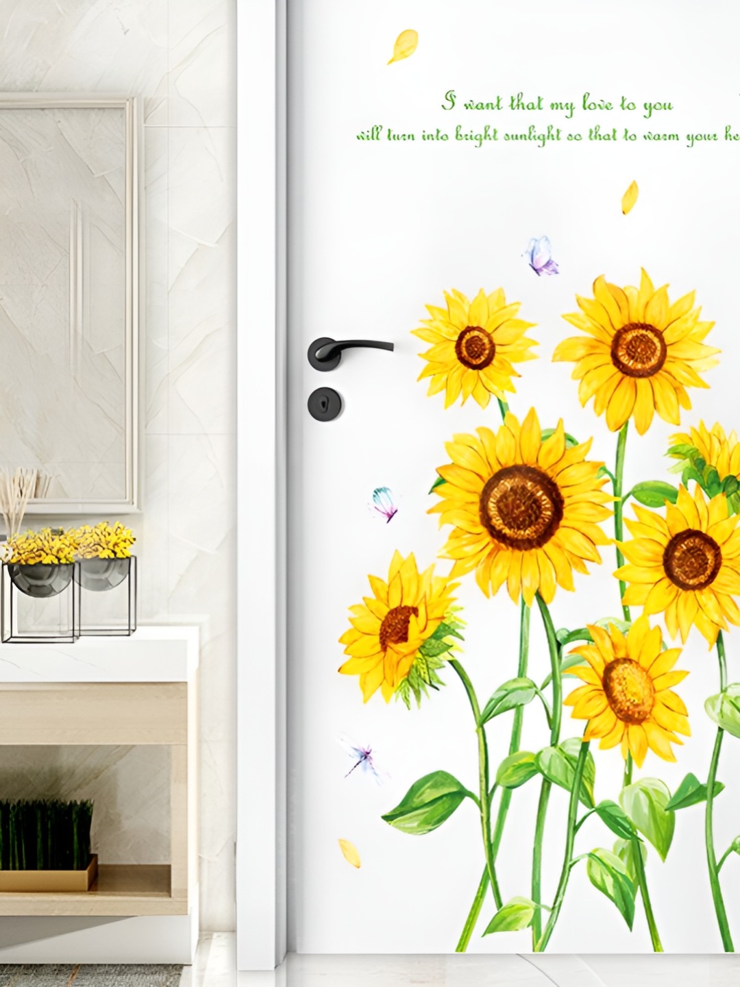 

Asian royal Yellow & Green Floral Printed Self-Adhesive Wall Sticker