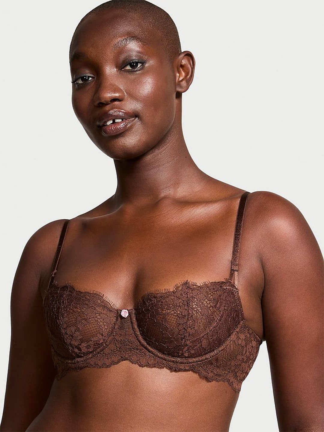 

Victoria's Secret Women All Day Comfort Half Coverage Lace Balconette Bra, Brown