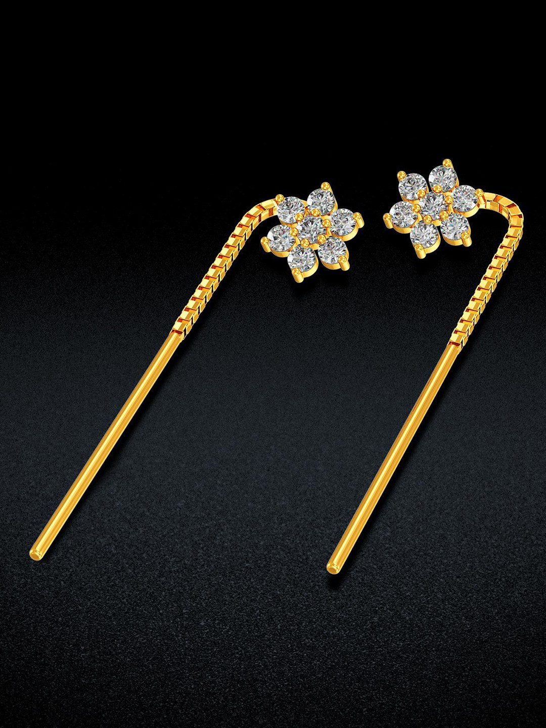 

Joyalukkas Women 22KT Stone-Studded Earrings - 1.95gm, Gold