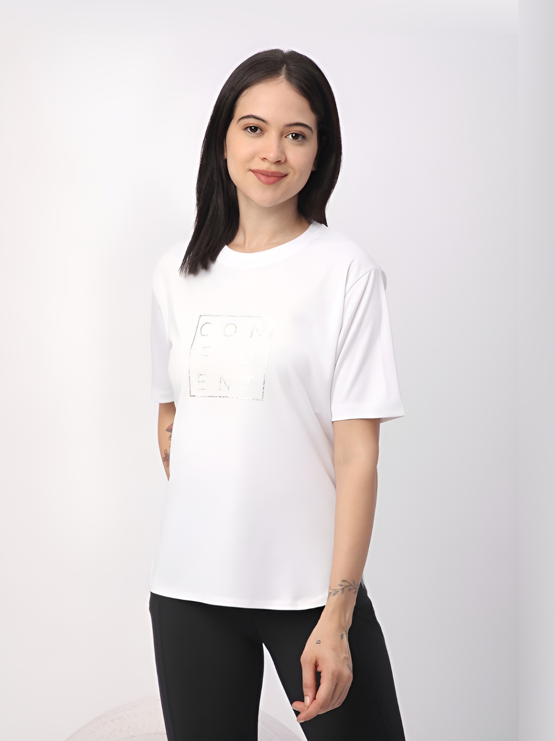 

R&B Women Typography Printed Round Neck T-shirt, White