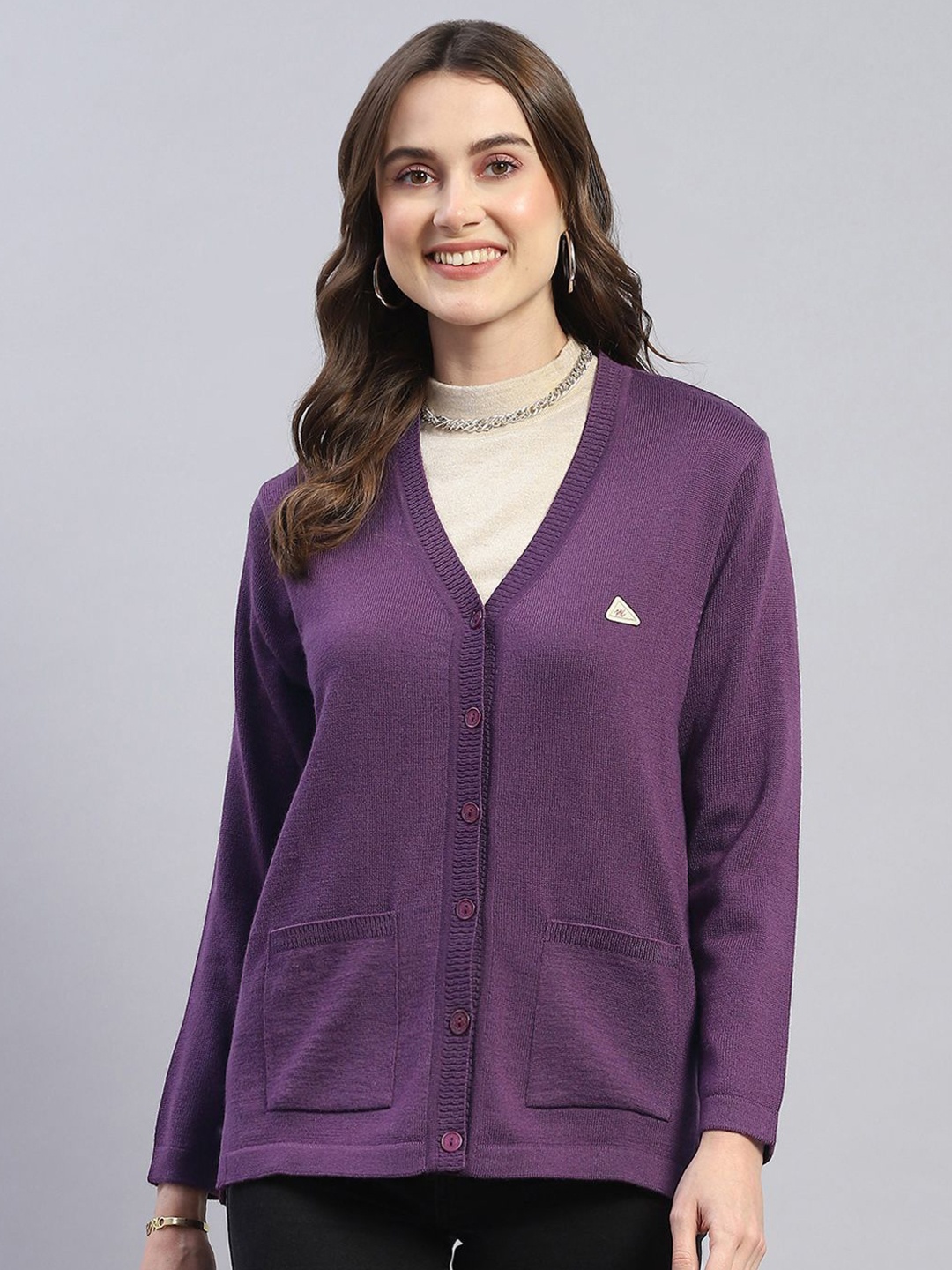 

Monte Carlo Women Woollen Cardigan, Purple