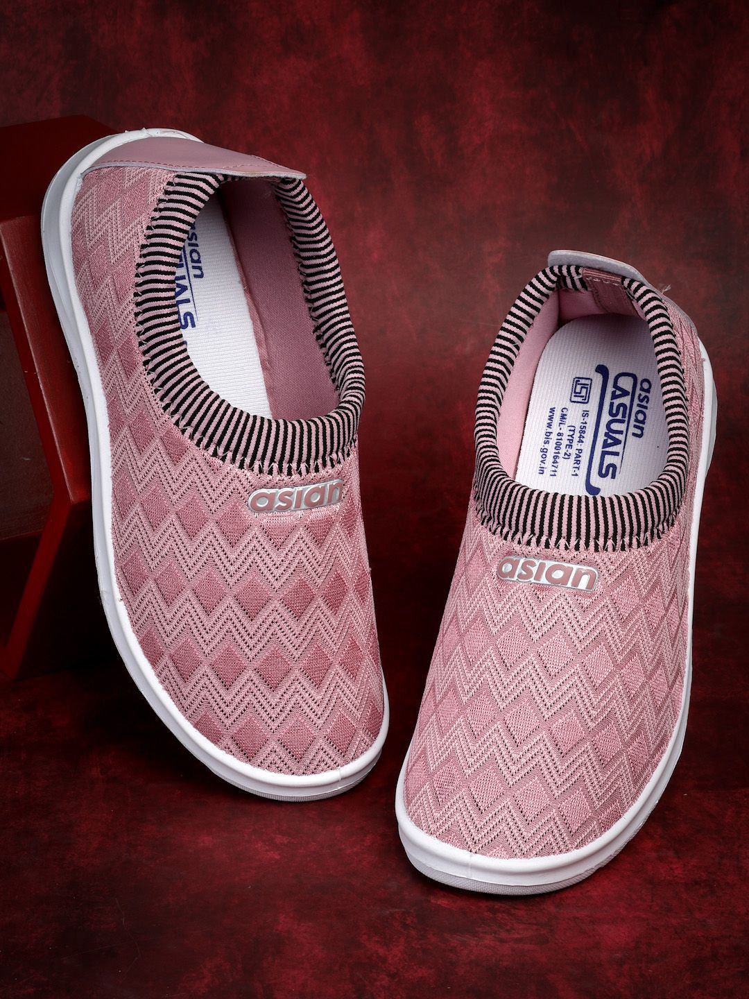 

ASIAN Women Woven Design Loafer, Pink