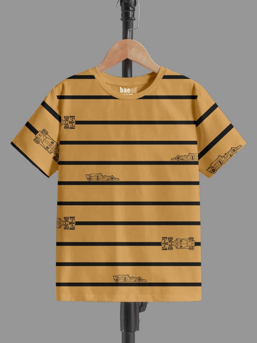 

BAESD Boys Striped Round Neck Pure Cotton T-shirt, Yellow