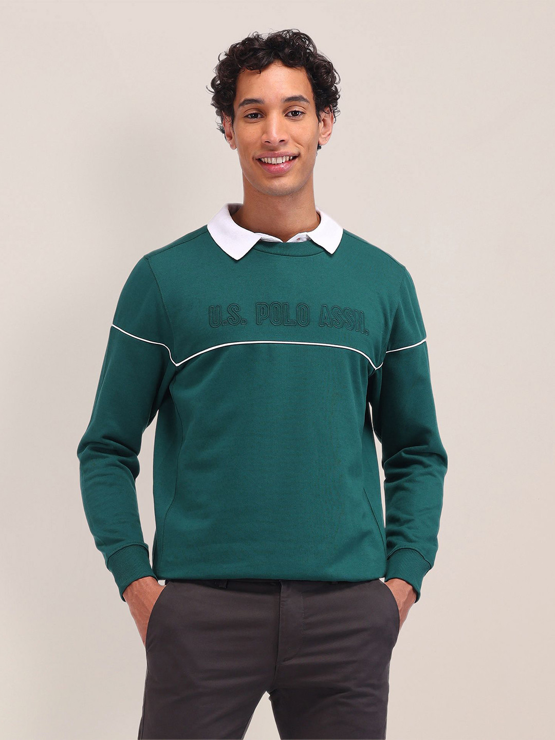 

U.S. Polo Assn. Men Cotton Printed Sweatshirt, Green