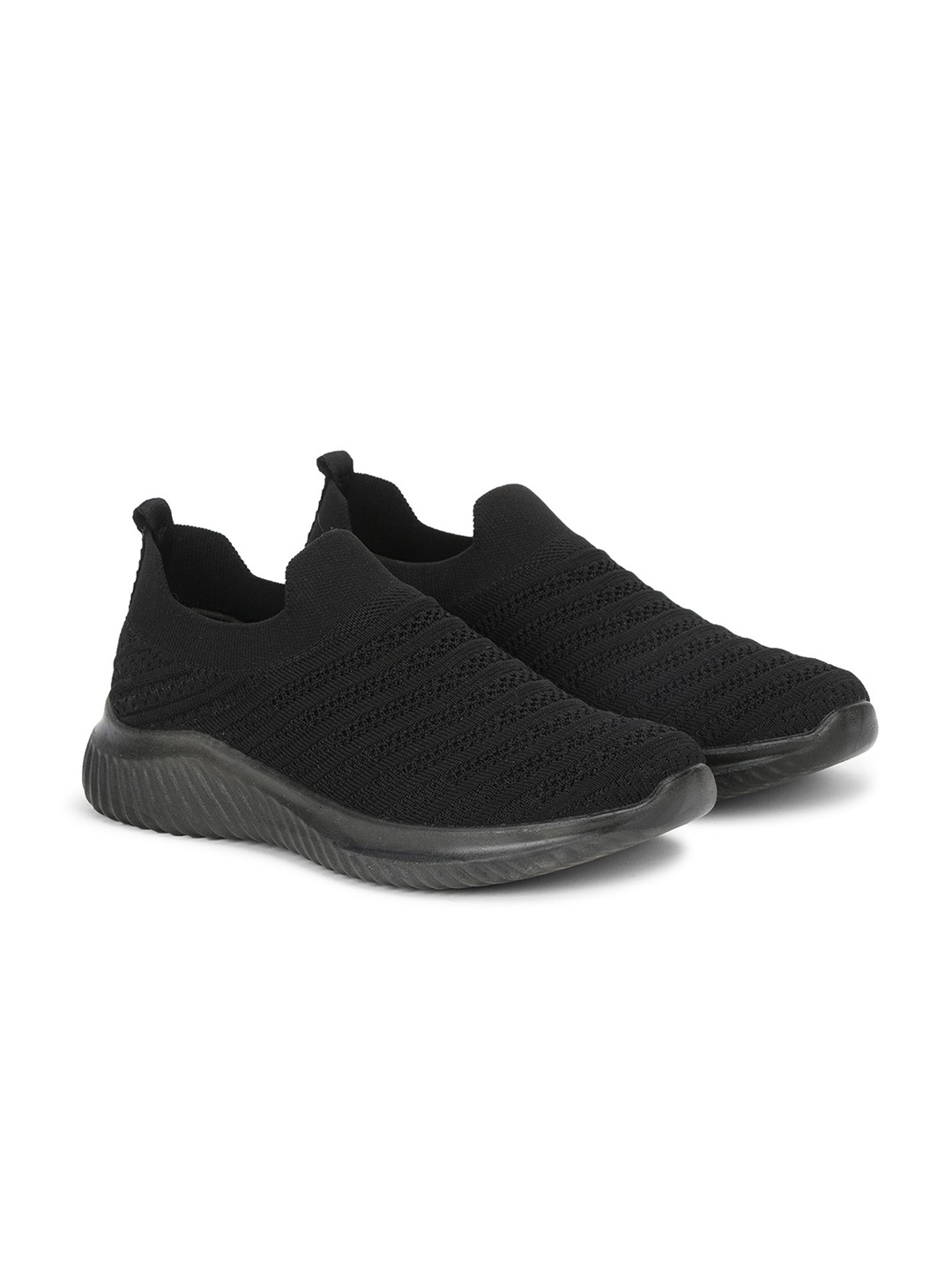 

Aqualite Men Woven Design Slip-On Sneakers, Black