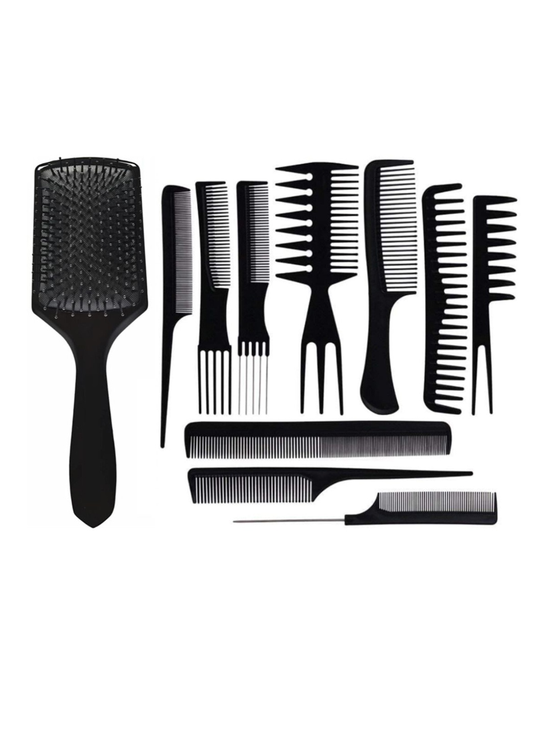 

NANCY AJRAM Set Of 11 Paddle Hair Brush & Comb For Hair Styling, Black