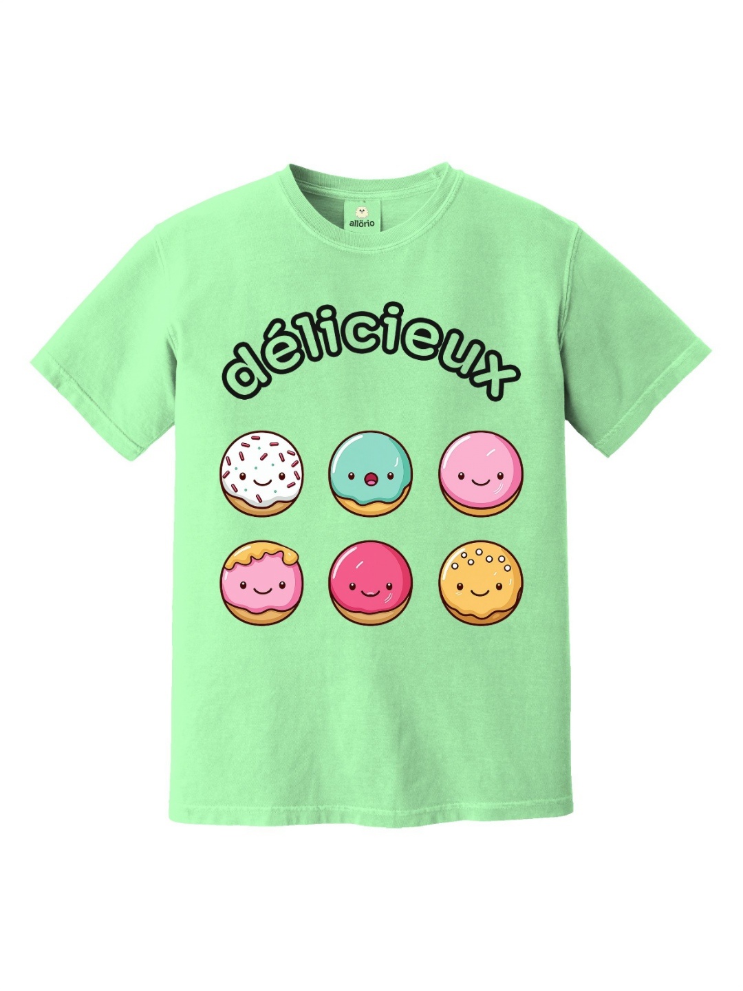

allorio kids Girls Printed Pure Cotton Applique T-shirt, Green
