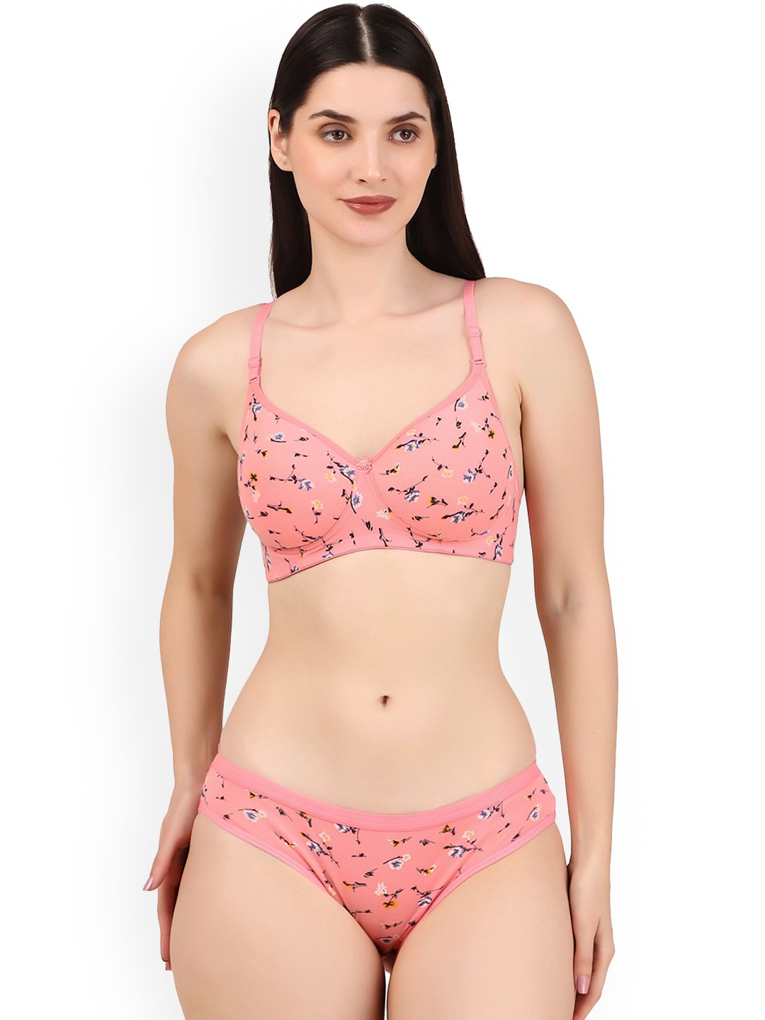 

Piylu Women Lightly Padded Lingerie Set, Pink