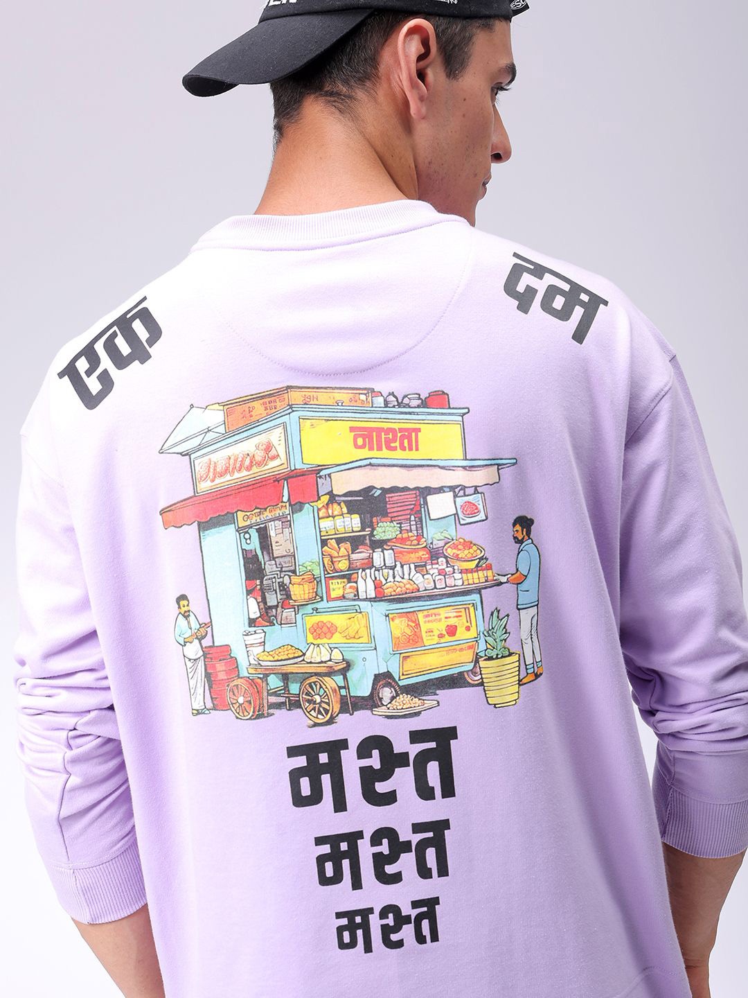 

The Indian Garage Co Men Graphic Printed Cotton Sweatshirt, Lavender