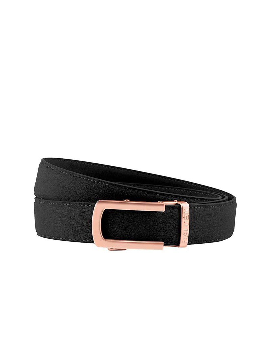 

HALDEN Men Textured Leather Belt, Black