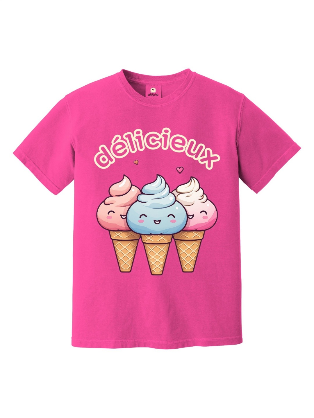 

allorio kids Girls Typography Printed Pure Cotton T-shirt, Pink