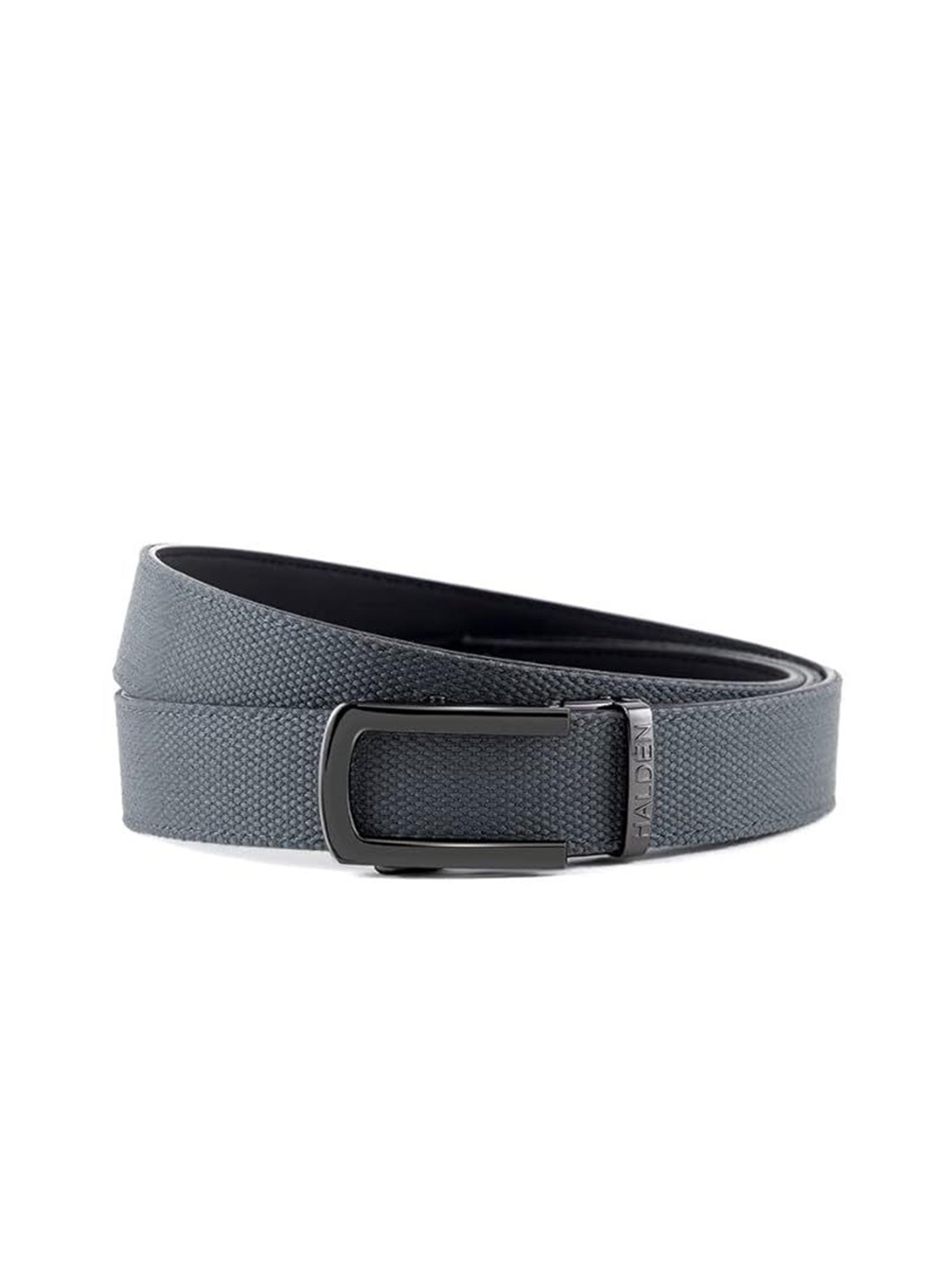 

HALDEN Men Glossy Buckle Leather Belt, Grey