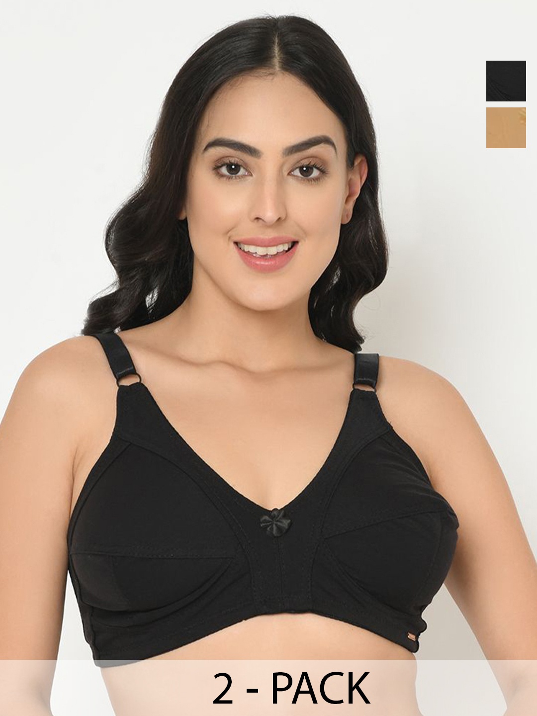 

Da Intimo Da Intimo Plus Size Pack of 2 Full Coverage Everyday Bra, Black
