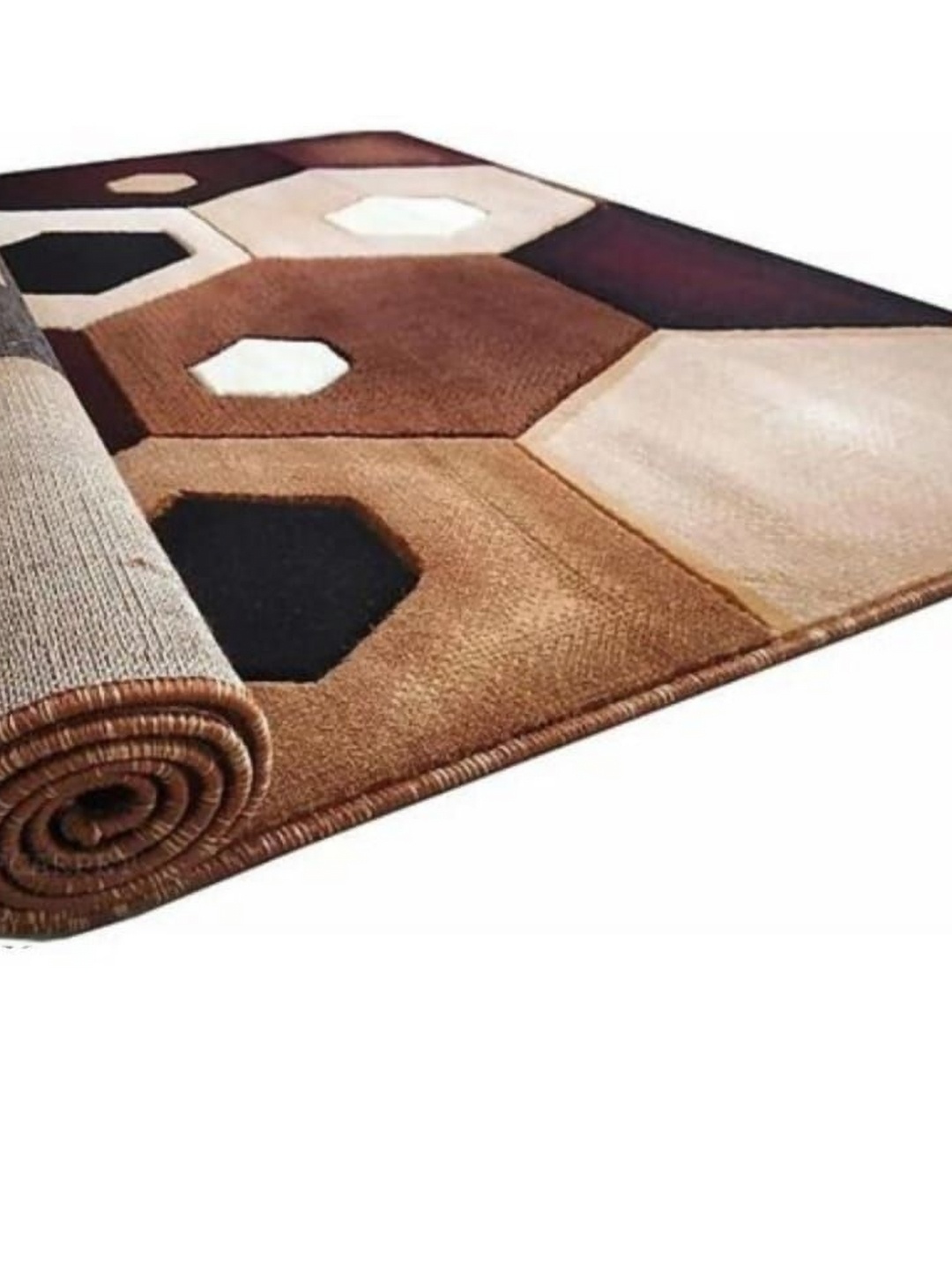 

Samjeeda Handloom carpets Brown Geometric Anti-Skid Polyester Carpet