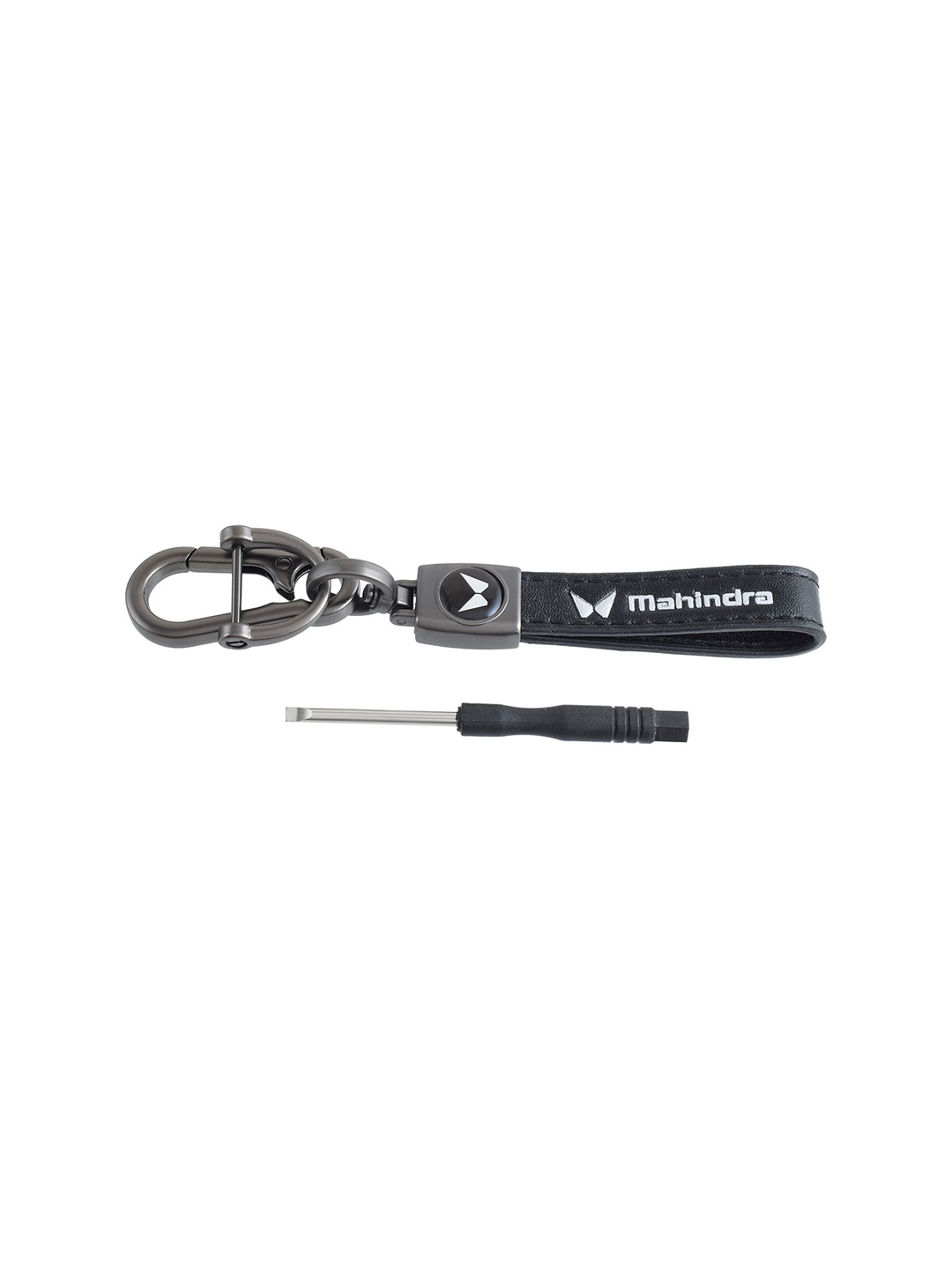 

MEMOIR Textured Pure Leather Mahindra SUV Key Chain, Black