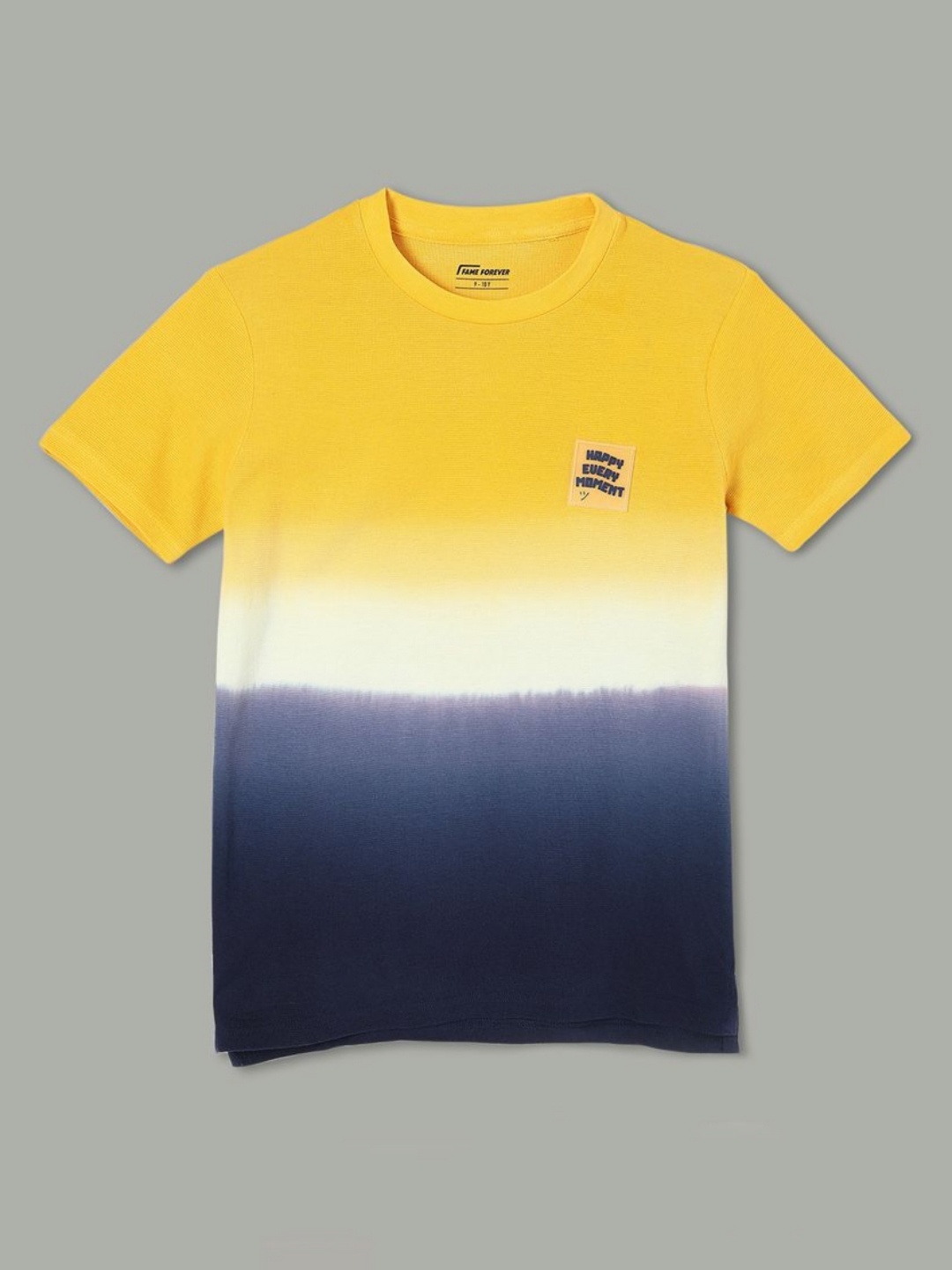 

Fame Forever by Lifestyle Boys Colourblocked Cotton T-shirt, Yellow