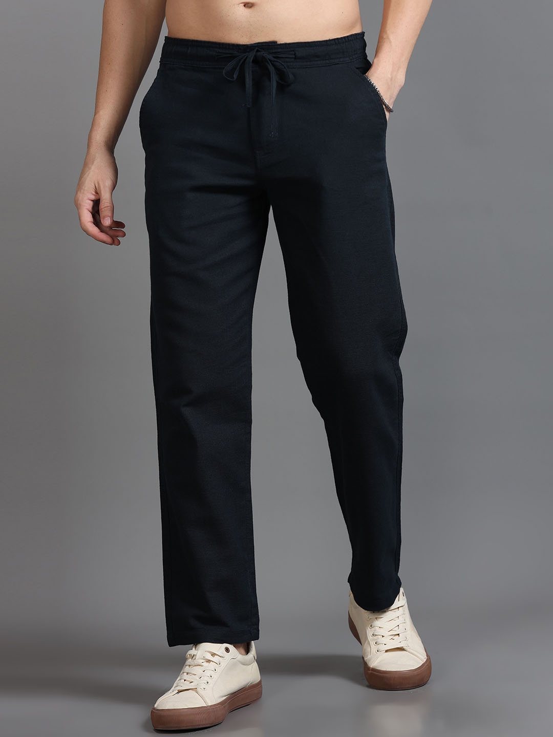 

Reslag Men Loose Fit Regular Trousers, Navy blue