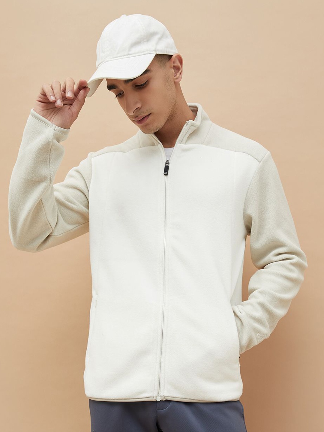 

Kappa Men Front-Open Sweatshirt, Beige