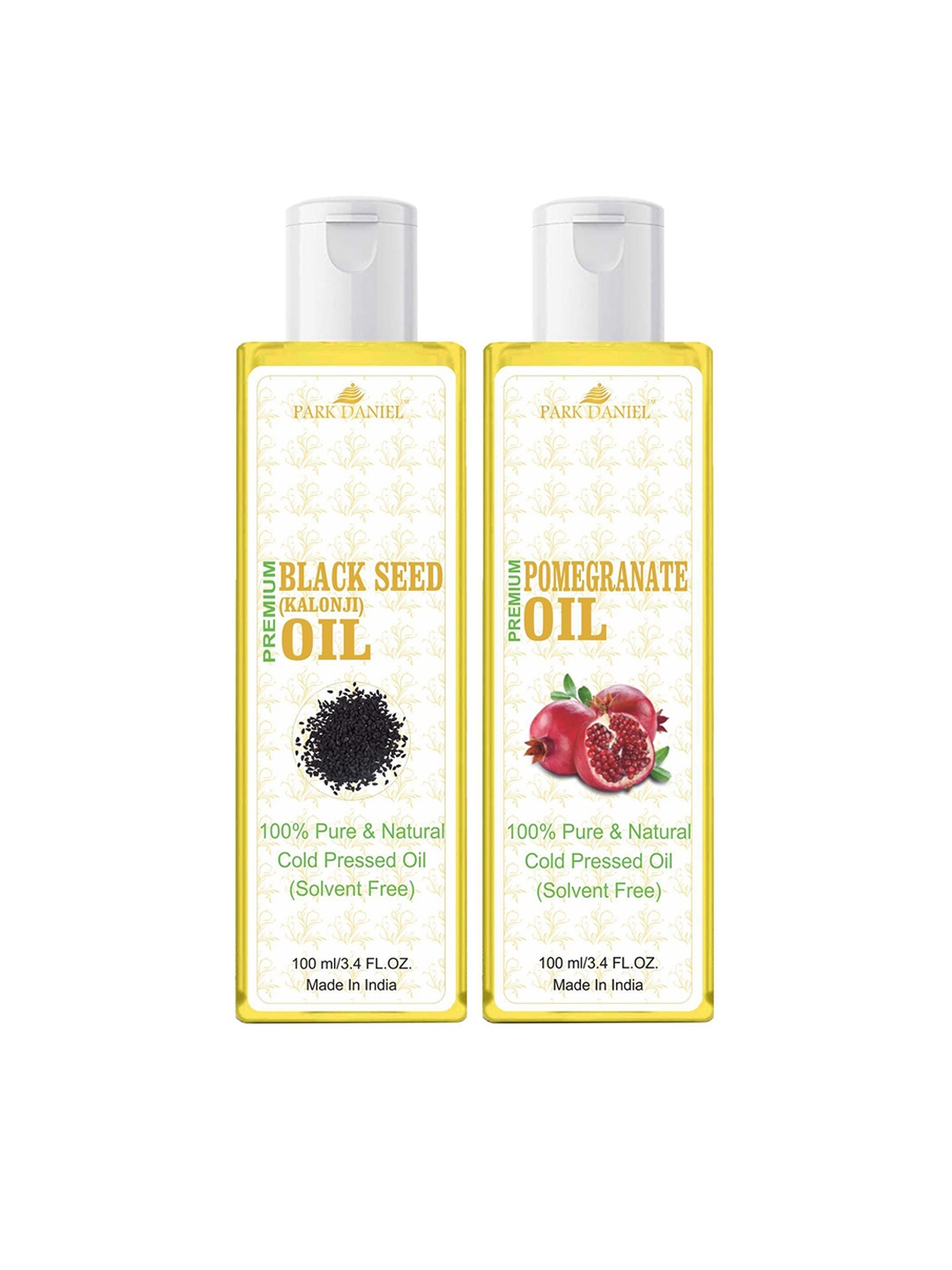 

Park Daniel Set Of 2 Natural Black Seed & Pomegranate Oil For Skin & Hair- 100 ml Each, Transparent