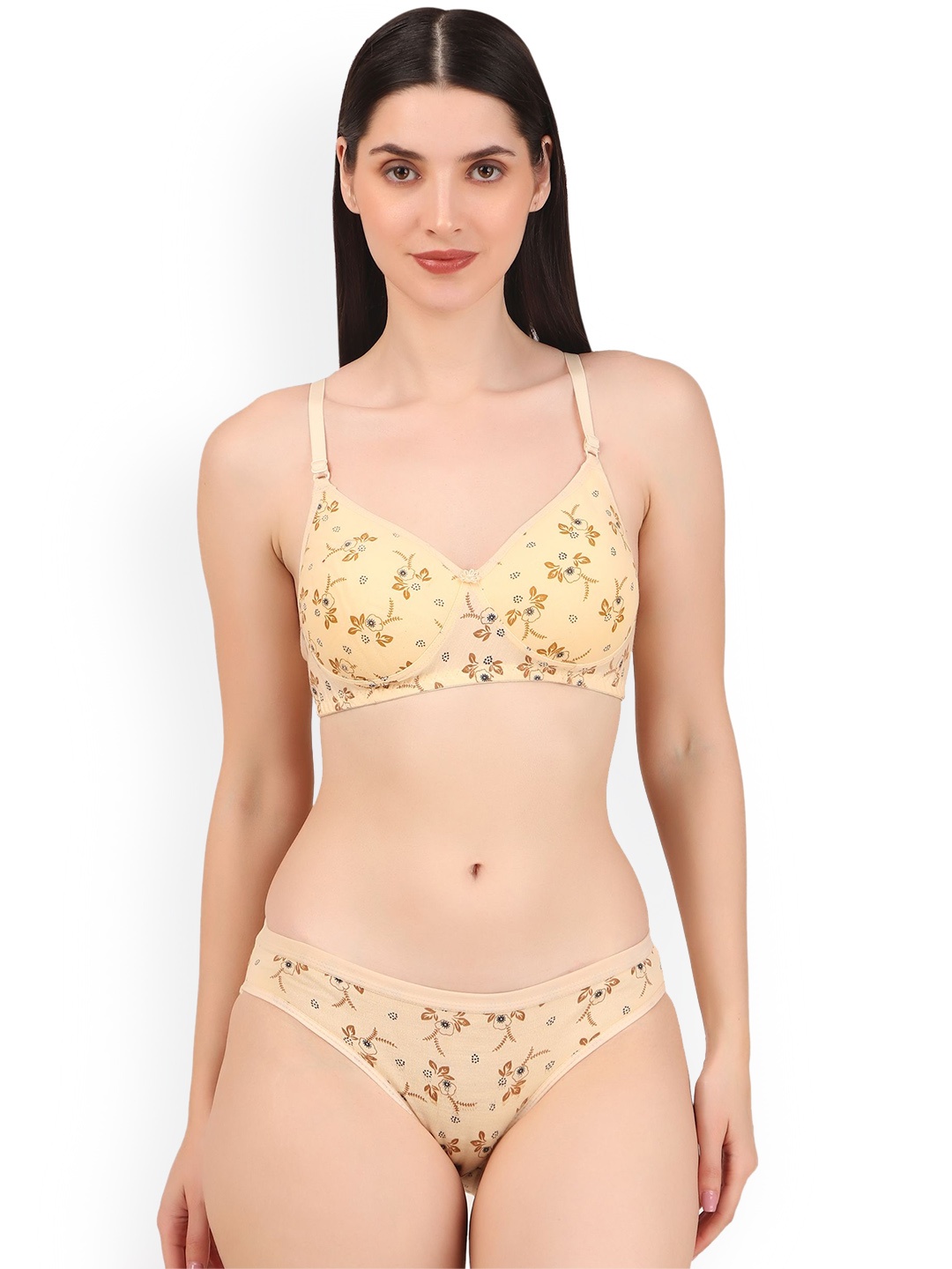 

Piylu Women Self-Designed Lightly Padded Lingerie Set, Nude