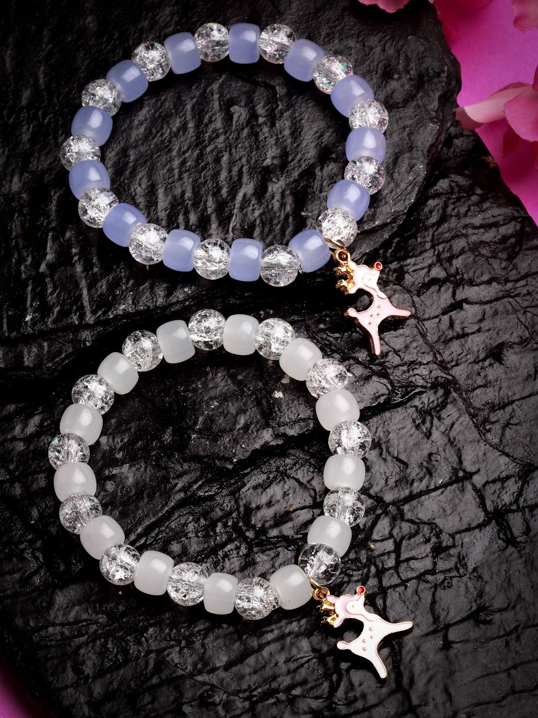 

Stoln Girls Set Of 2 Crystals Beaded Charm Bracelet, Blue