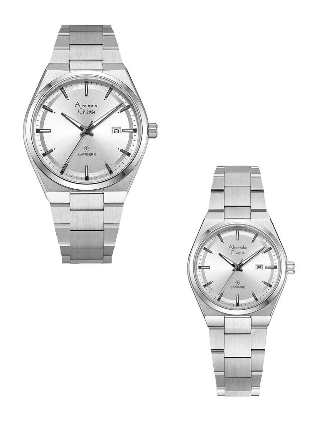 

Alexandre Christie Men Printed Steel Bracelet Style Straps Analogue Watch, Silver