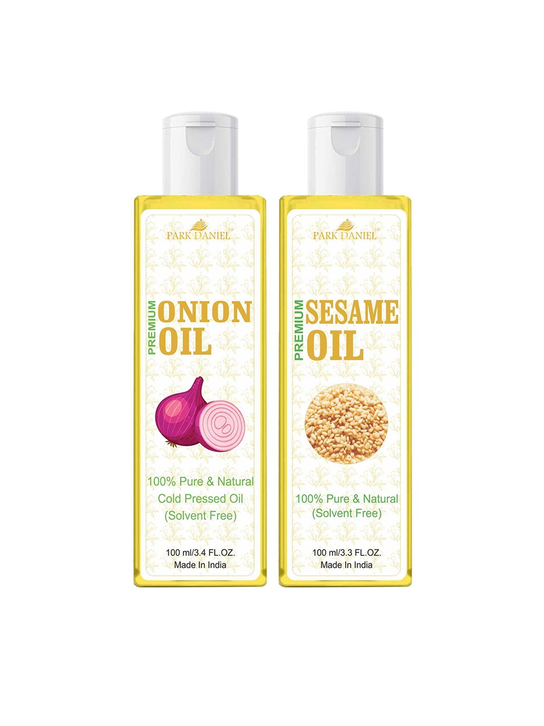 

Park Daniel Set Of 2 Pure Natural & Organic Onion Oil & Sesame Oil - 100 ml Each, Transparent