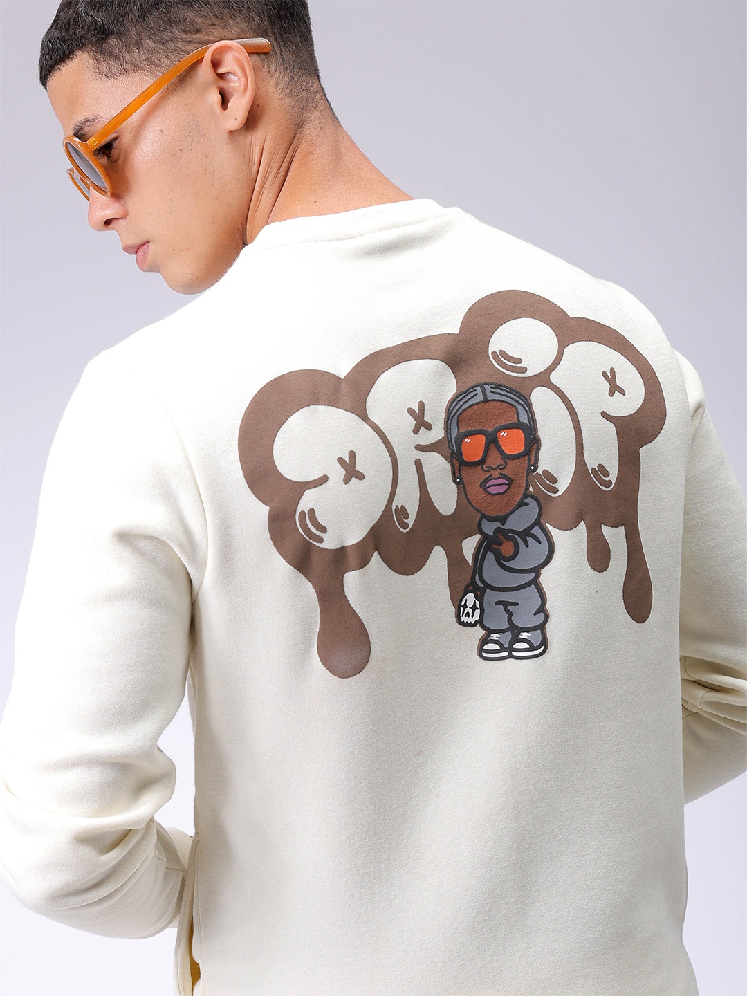 

The Indian Garage Co Men Printed Sweatshirt, Off white
